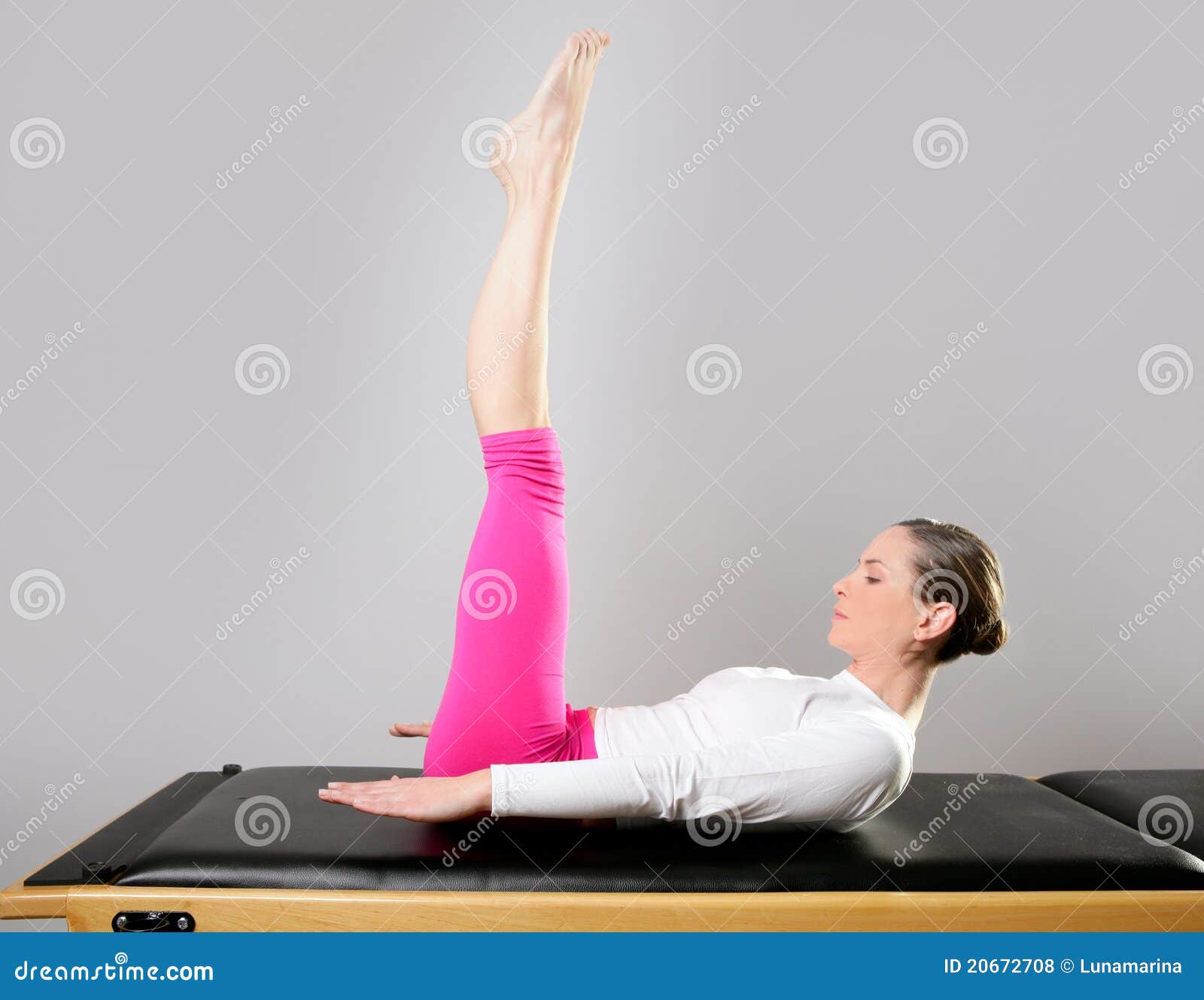 gym pilates woman reformer yoga leg sport