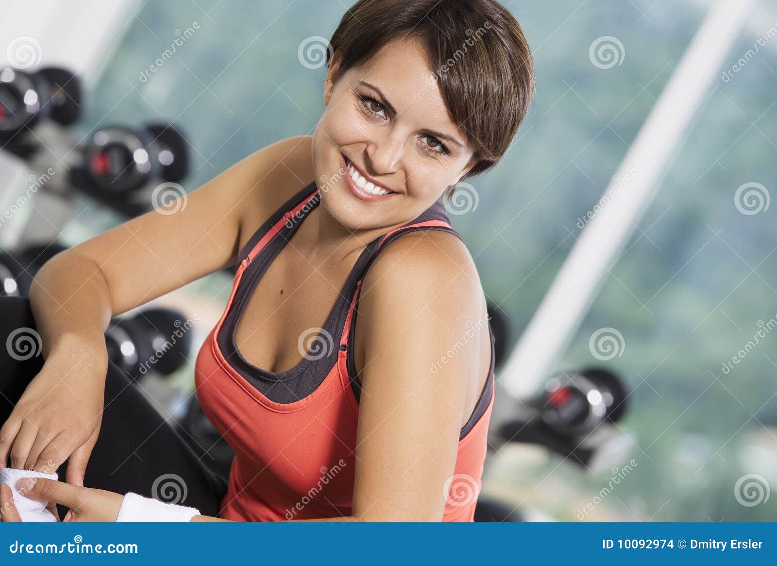 Gym portrait stock photo. Image of dumbbell, face, exercise - 10092974