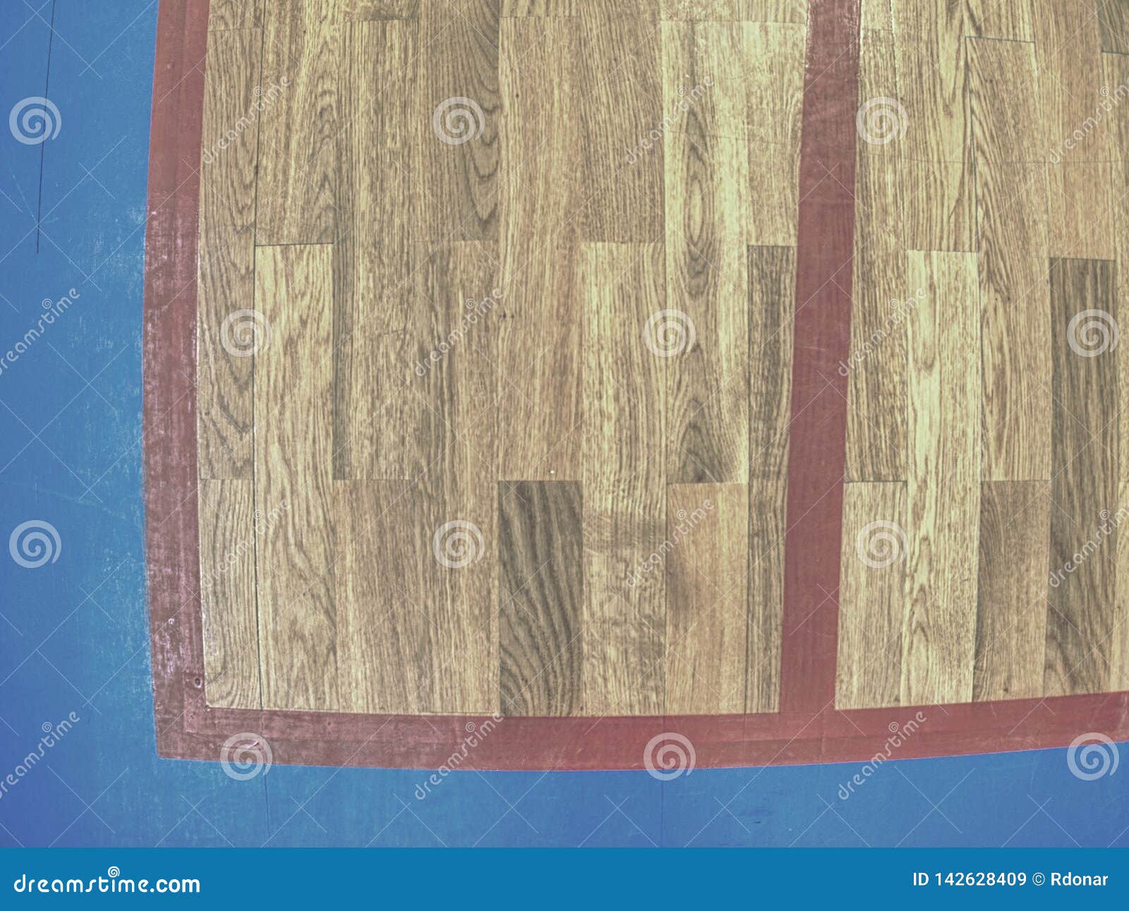 Gymnasium Floor Empty Basketball Court With Line Outdoor Stock