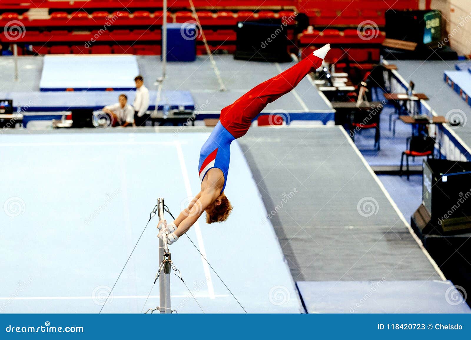 Gymnast Exercises On High Bar Editorial Stock Photo Image Of