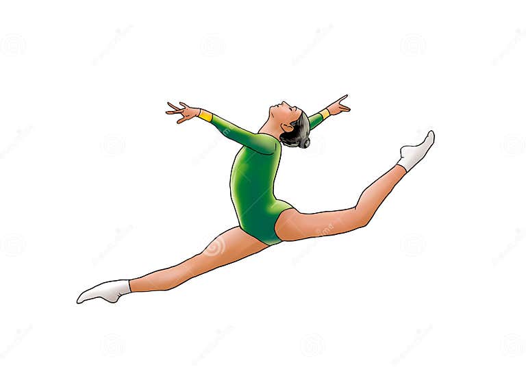 Gymnast Girl 2025 Olympic Games Competition Graphic Concept Isolated