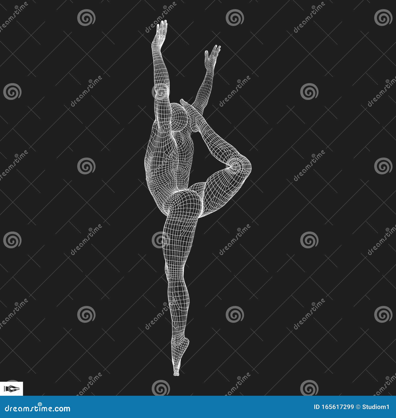 Gymnast. Man. 3D Model of Man Stock Vector - Illustration of ...