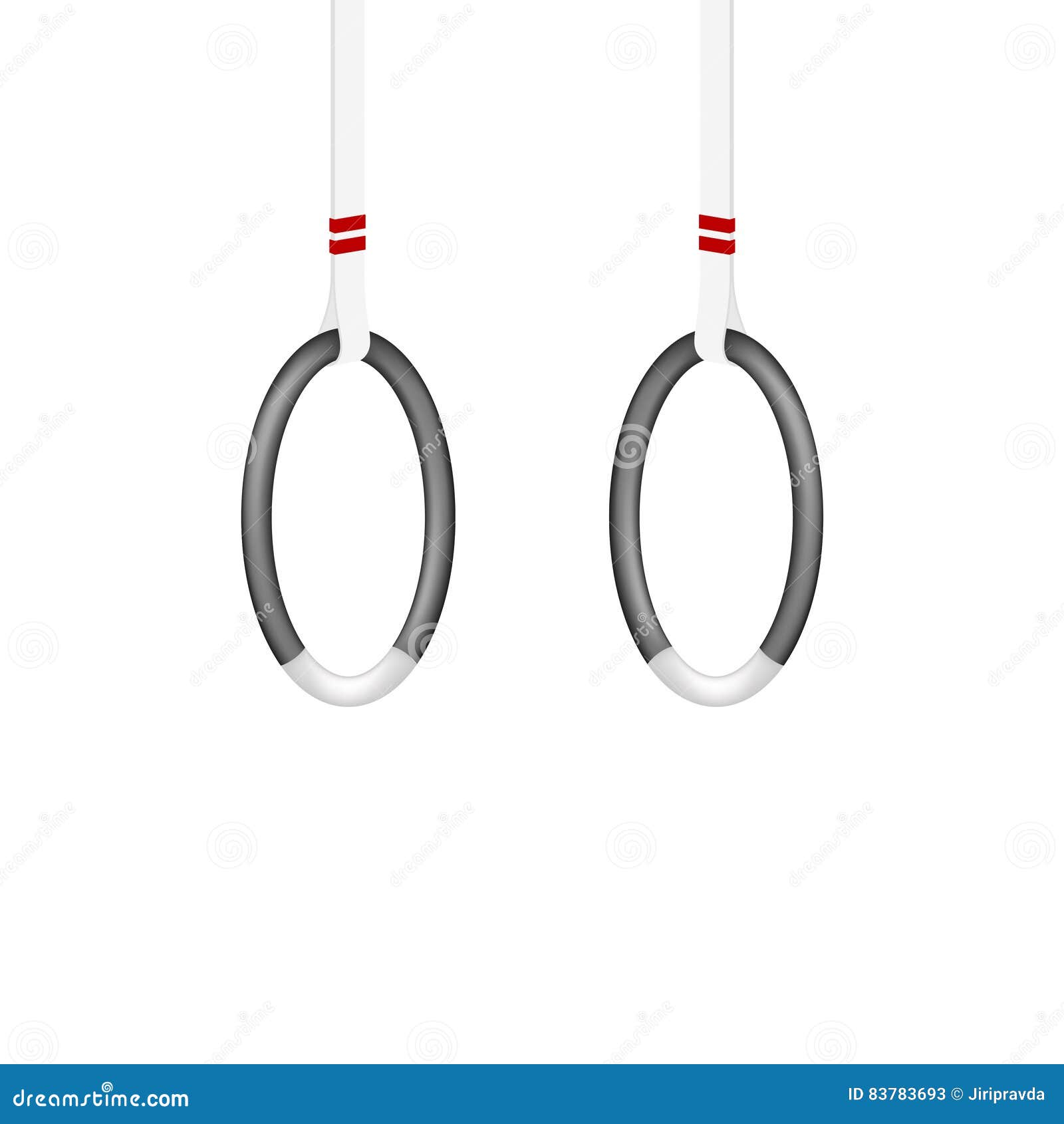 Gymnastic Rings in Black and White Design Stock Vector Illustration
