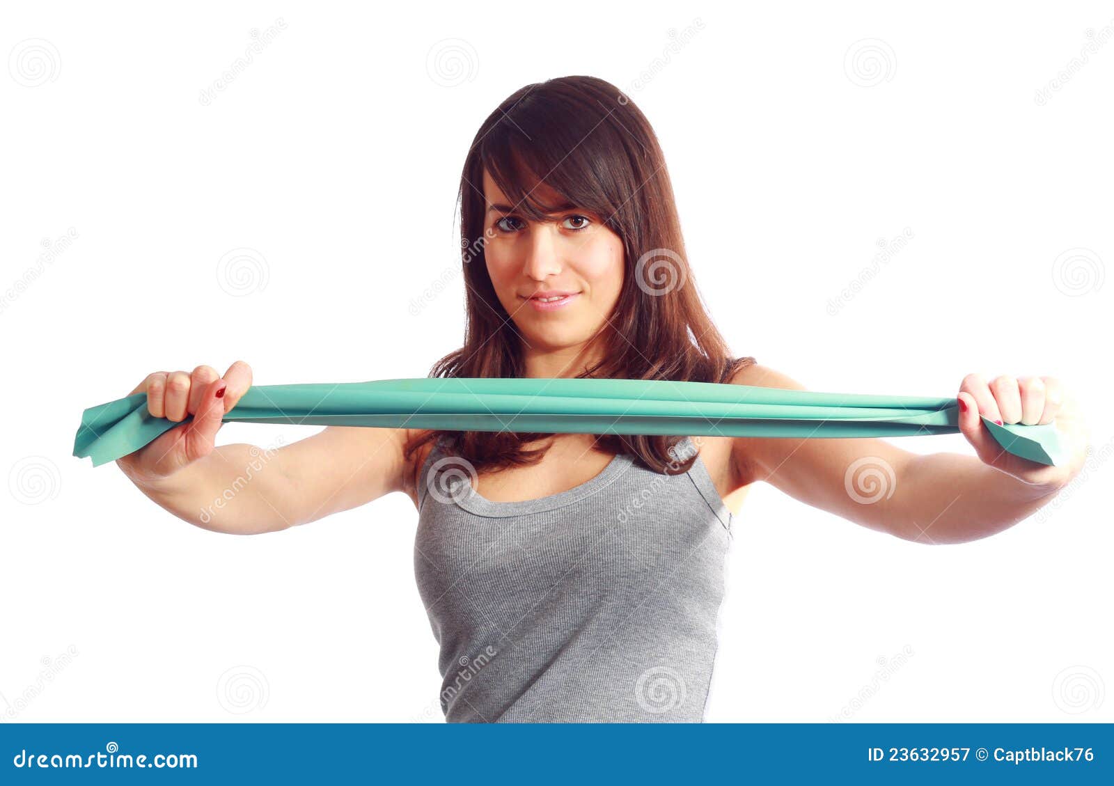 Gymnastics with Elastic Band Stock Image Image of caucasian, model