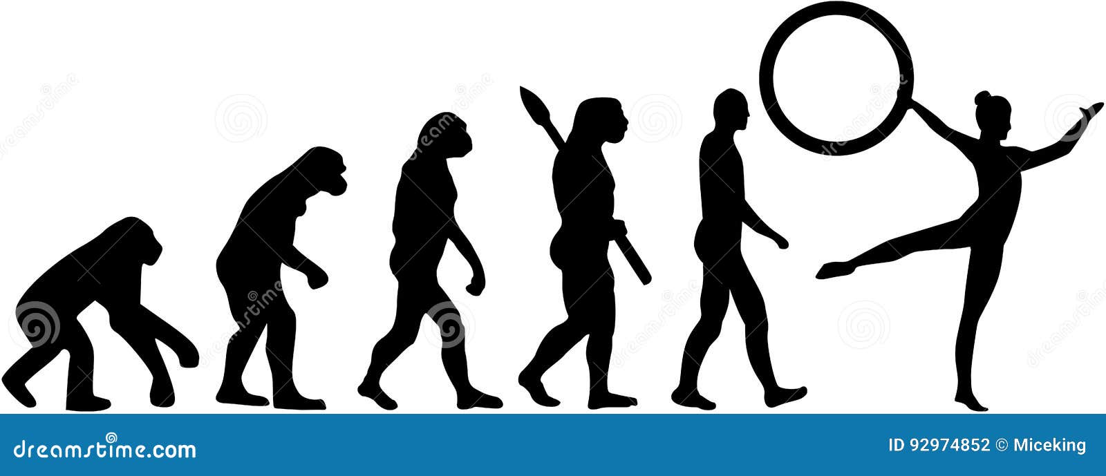 Gymnastics Evolution with Hoop Stock Vector Illustration of evolution, history 92974852