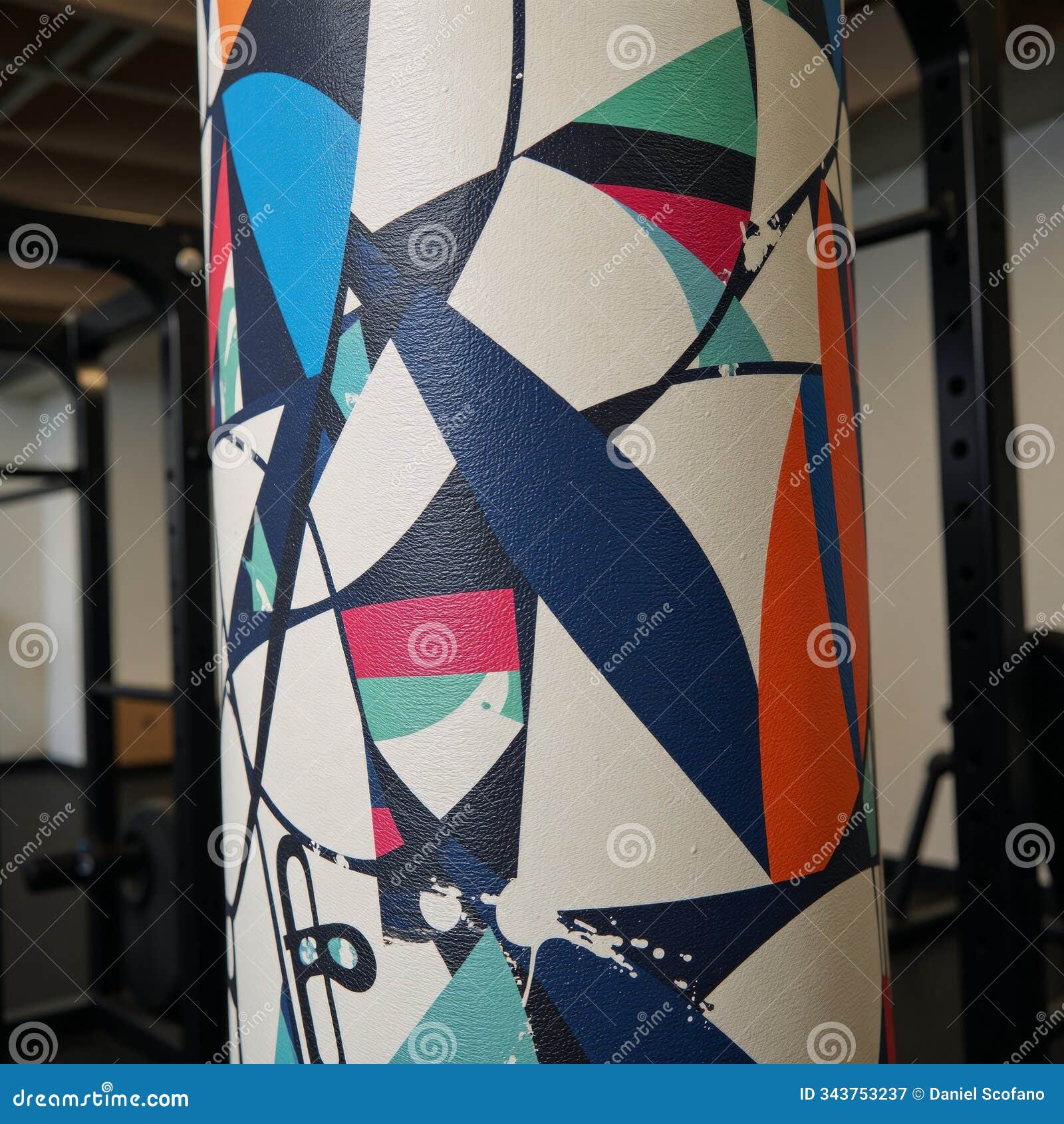 gymthemed punching bag canvas featuring abstract patterns and textures inspired by a highintensity workout
