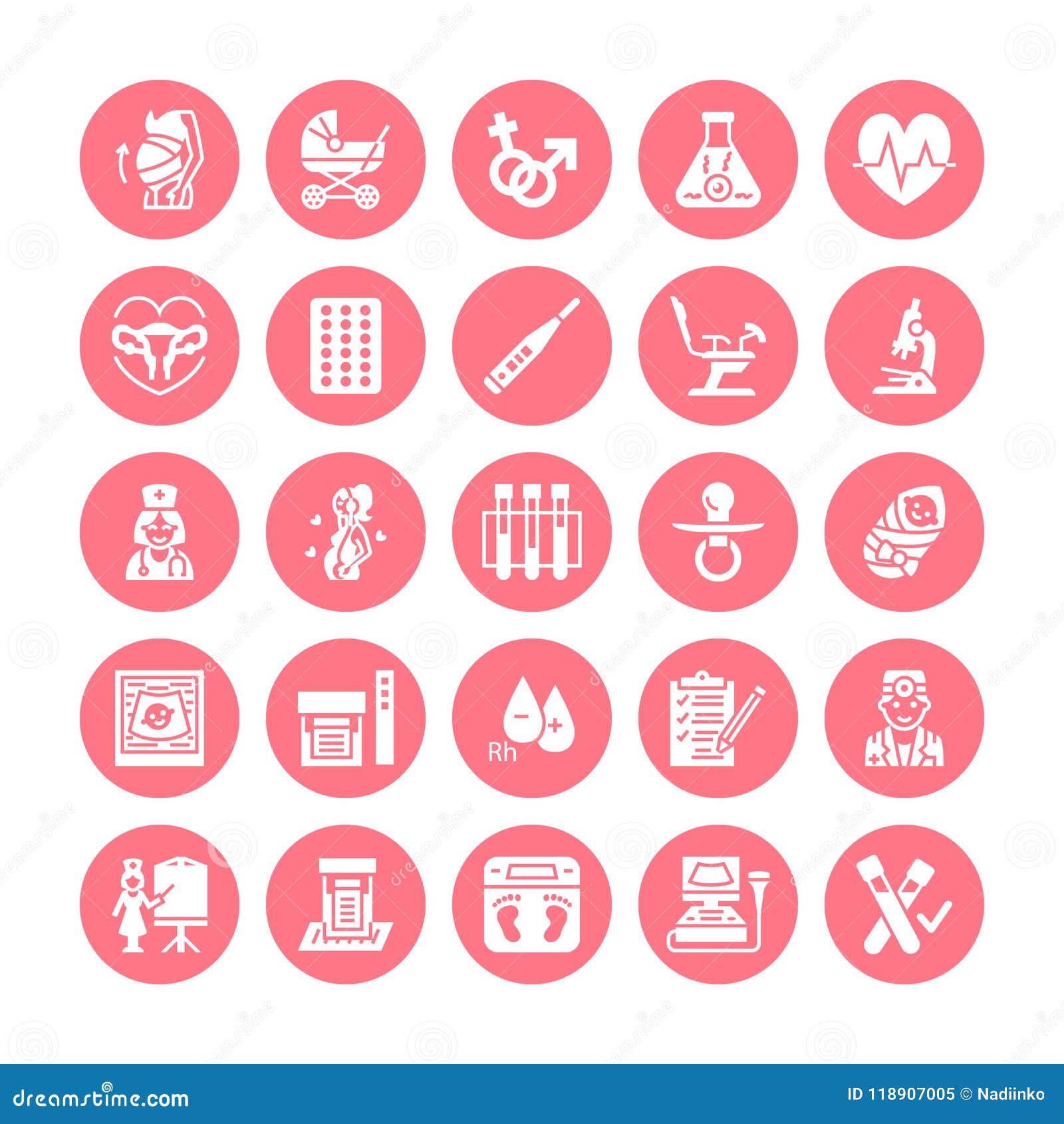 gynecology, obstetrics  flat glyph icons. pregnancy medical s - baby ultrasound, in vitro fertilization