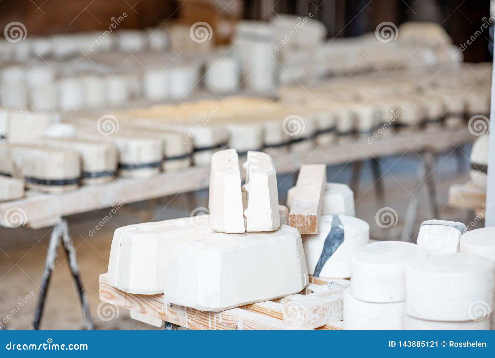 Gypsum Forms for Ceramics in the Pottery Stock Image Image of craft