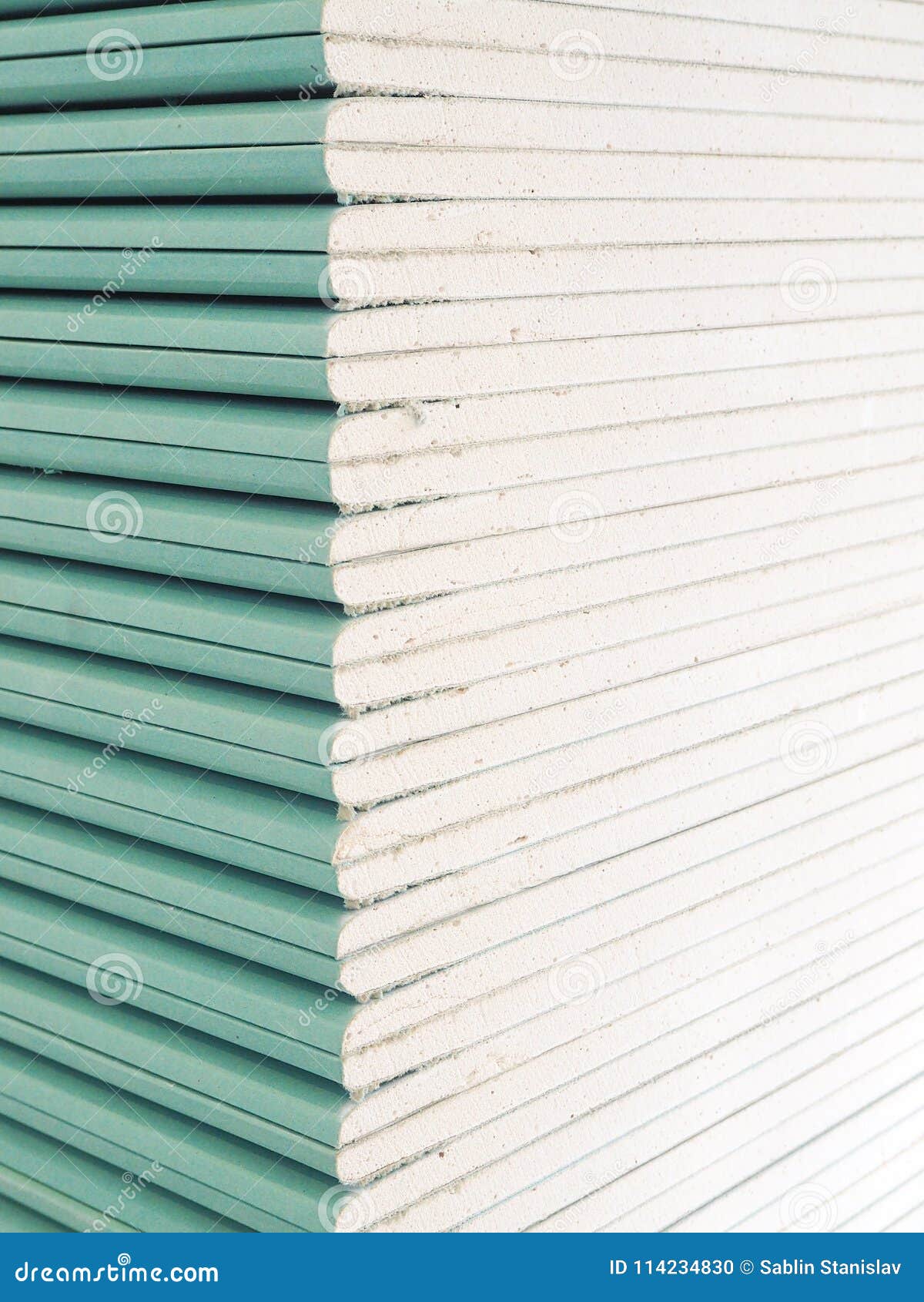 Gypsum Plasterboard in the Pack. Stock Photo Image of abstract