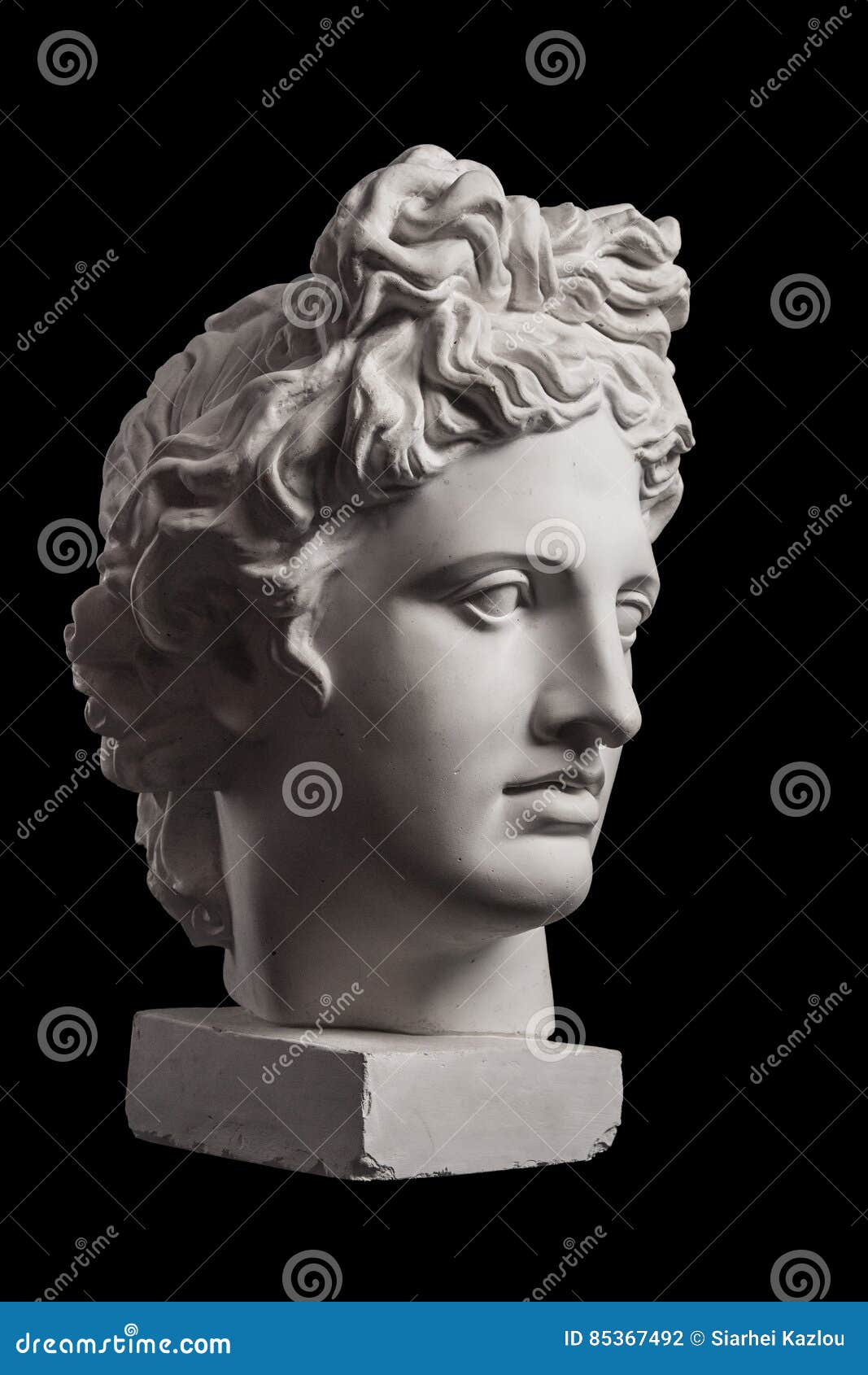 Gypsum Statue of Apollo`s Head Stock Photo Image of archeology