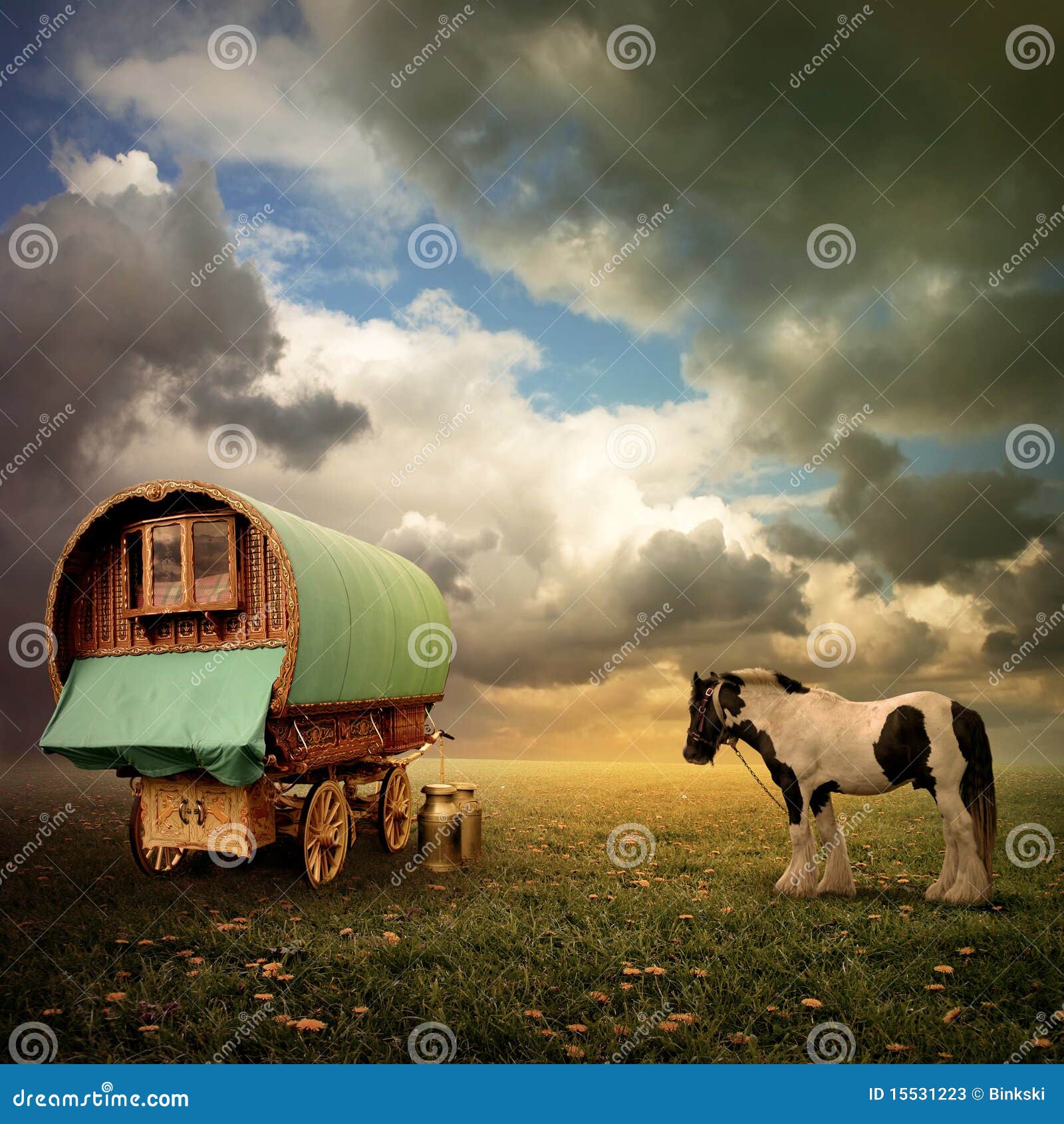 Gypsy Wagon, Caravan stock image. Image of field, circus 15531223