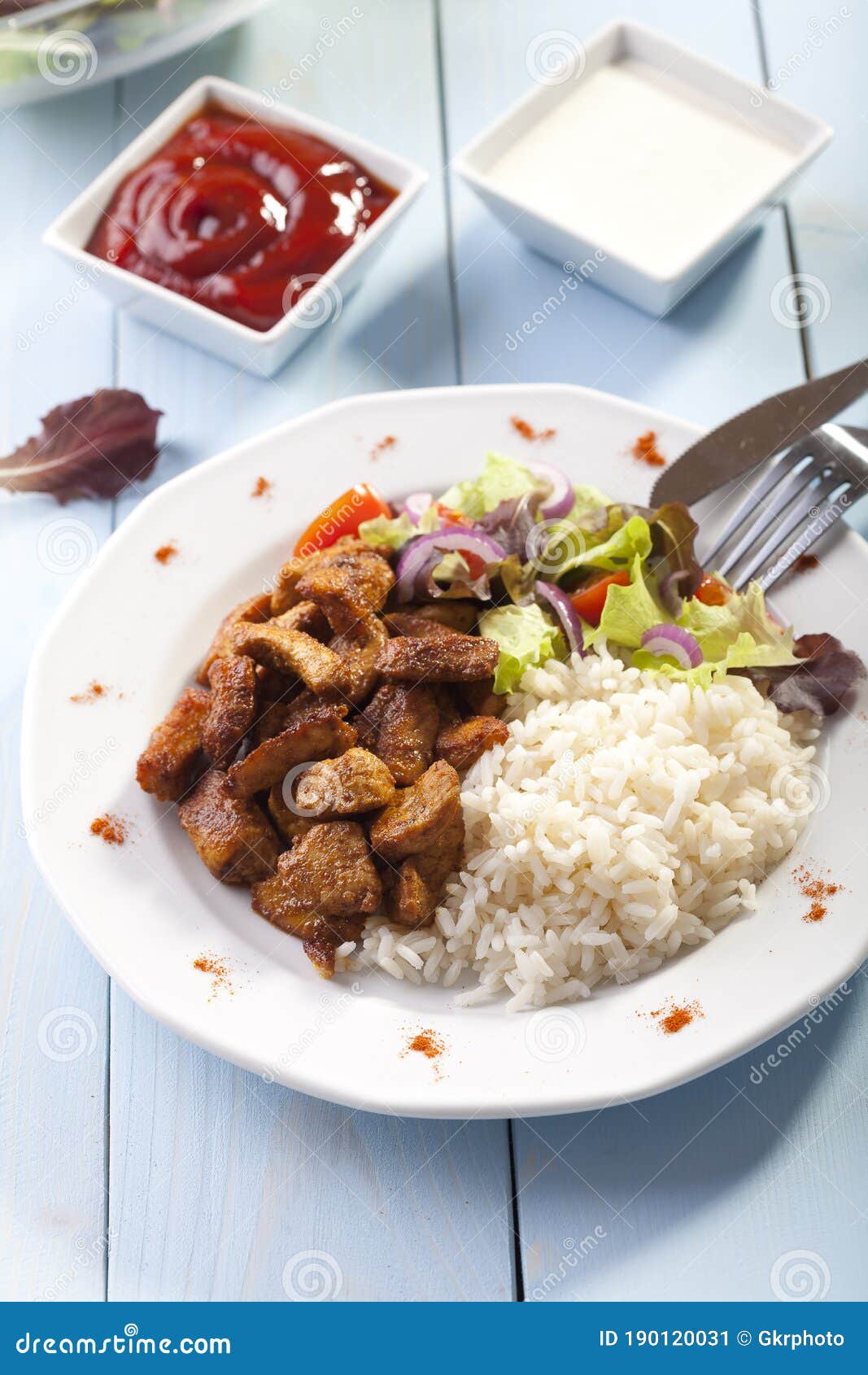 Gyros on a plate stock image. Image of istanbul, fast 190120031