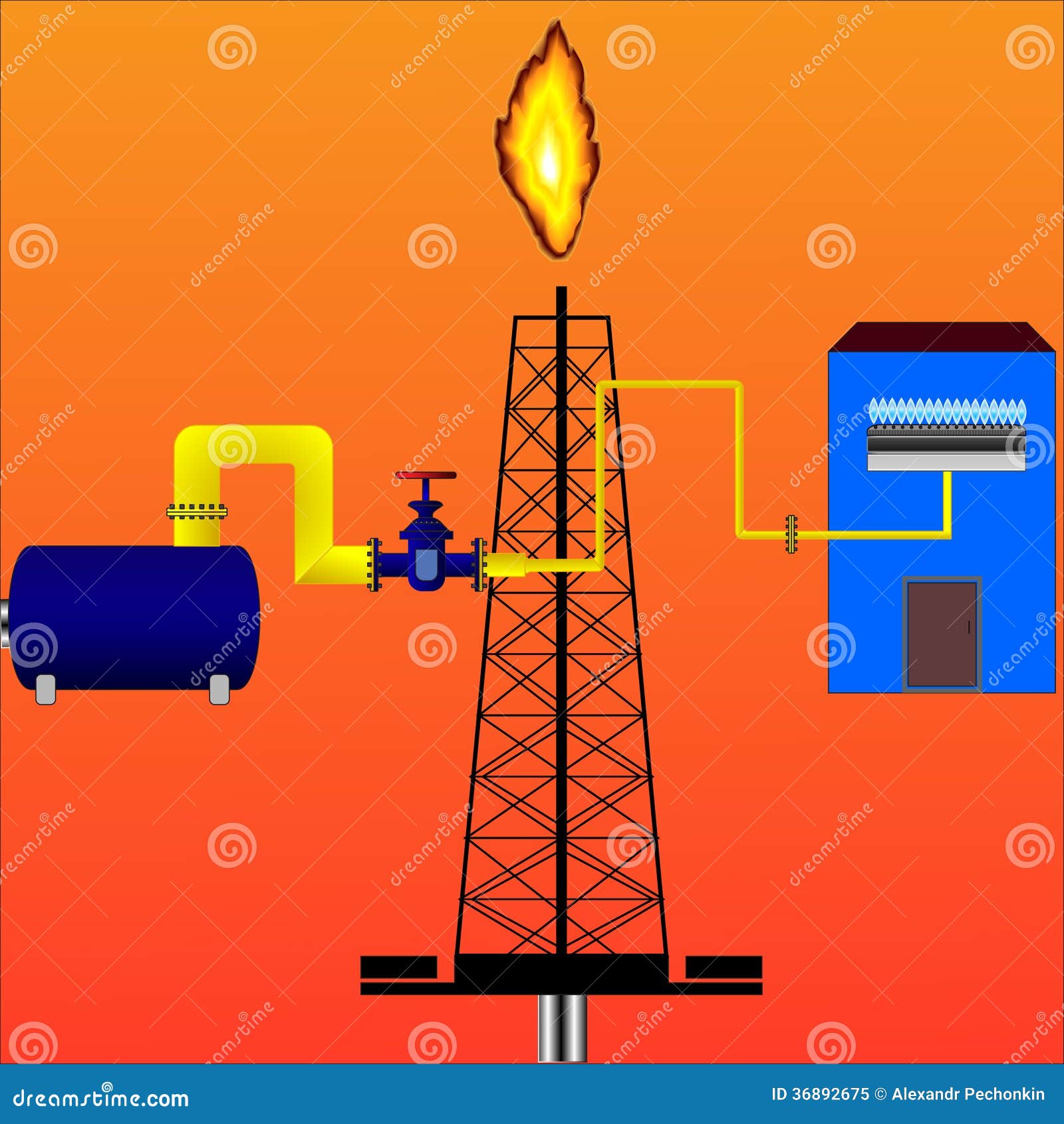 Gás natural ilustração do vetor. Ilustração de fulgor 36892675