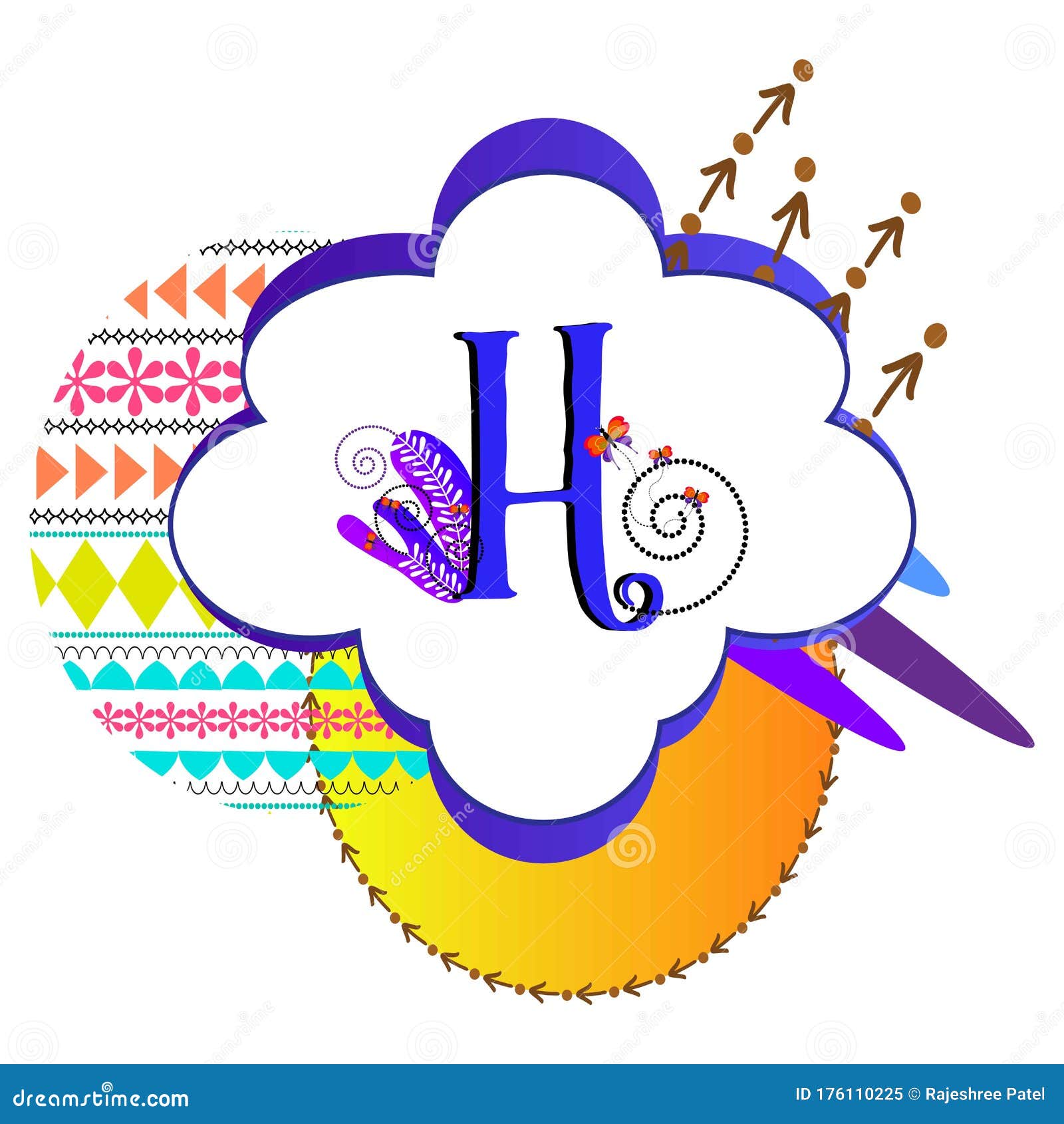 Download H Alphabet. Letter H Gradient Label. Vector Sticker Frame ...