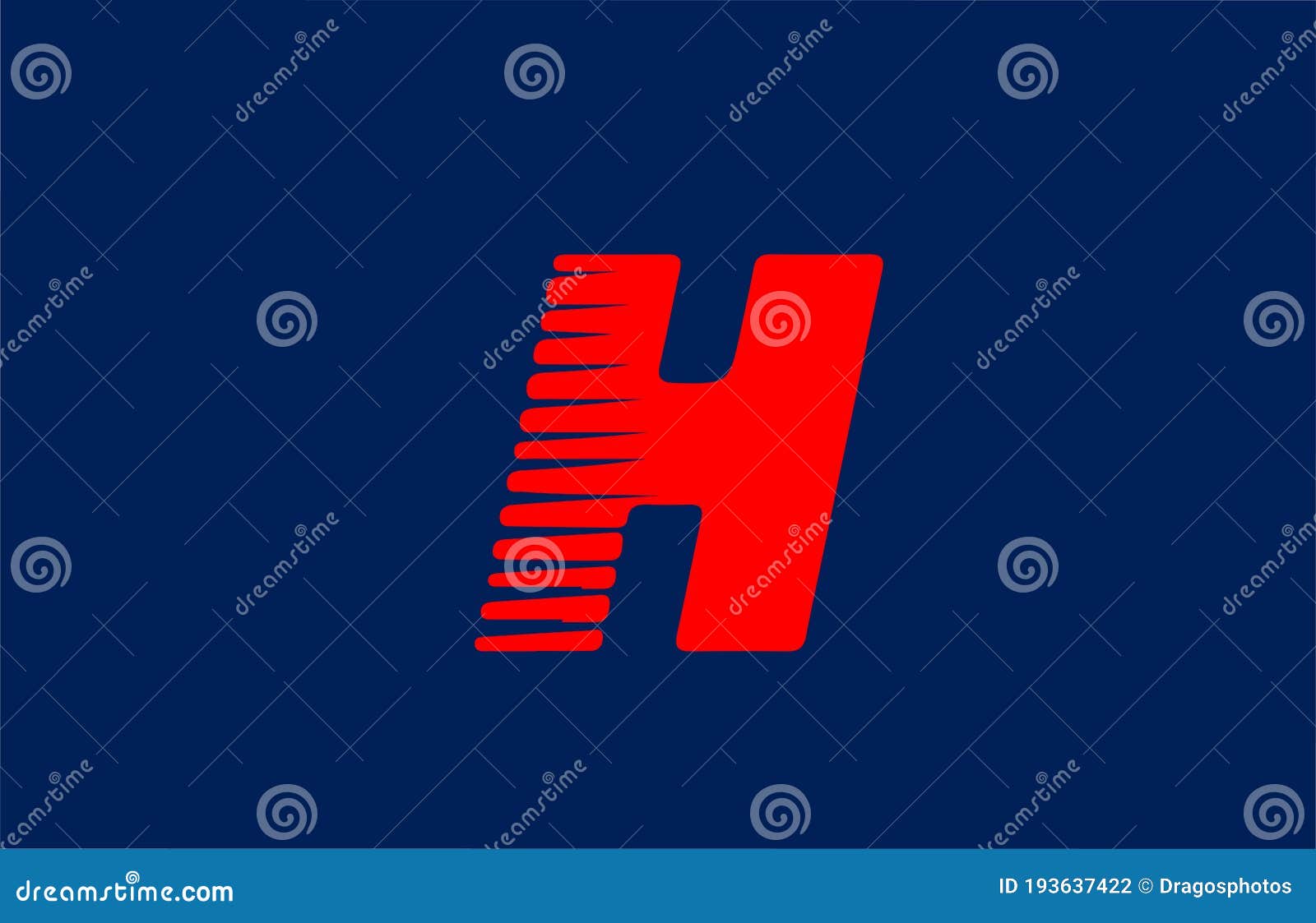 H Blue Red Alphabet Letter Logo Icon. Line Design for Business and ...