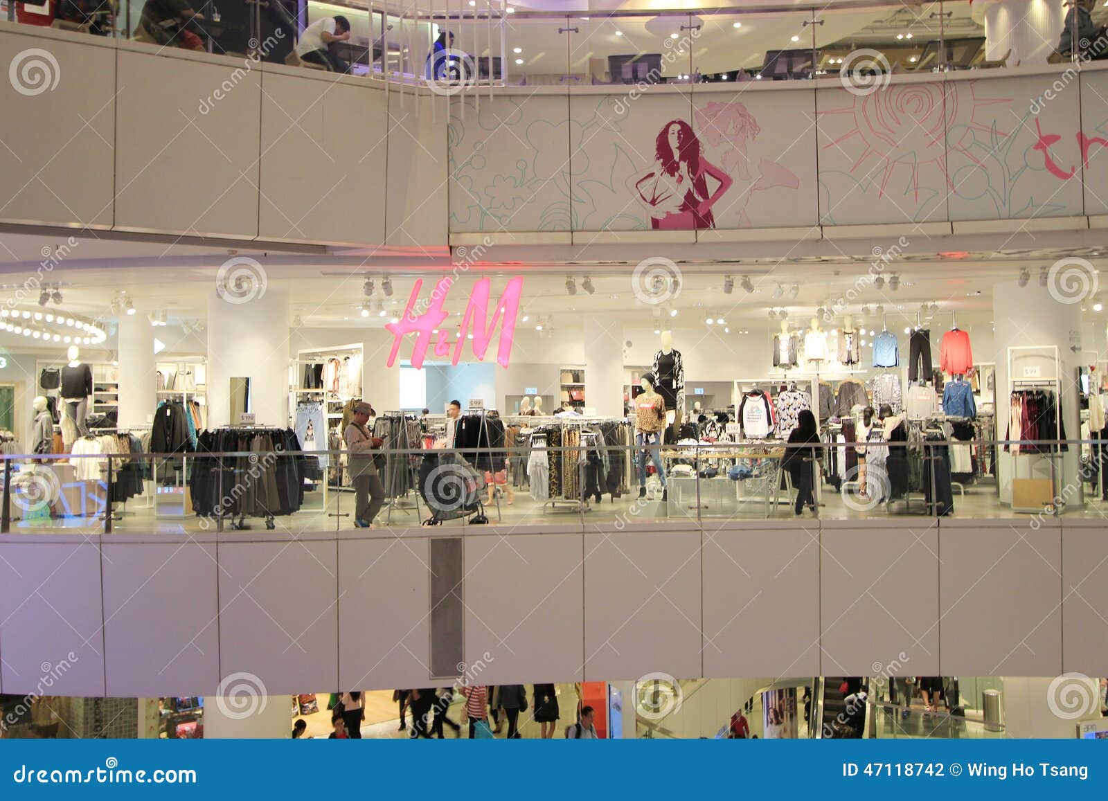 H & M sklep w Hong kong fotografia editorial. Obraz złożonej z kong