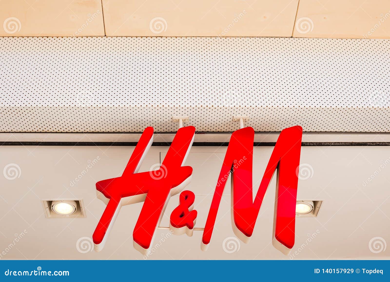 H M Store Brand Logo At Its Building Editorial Stock Image Image Of Marketing Icon 140157929