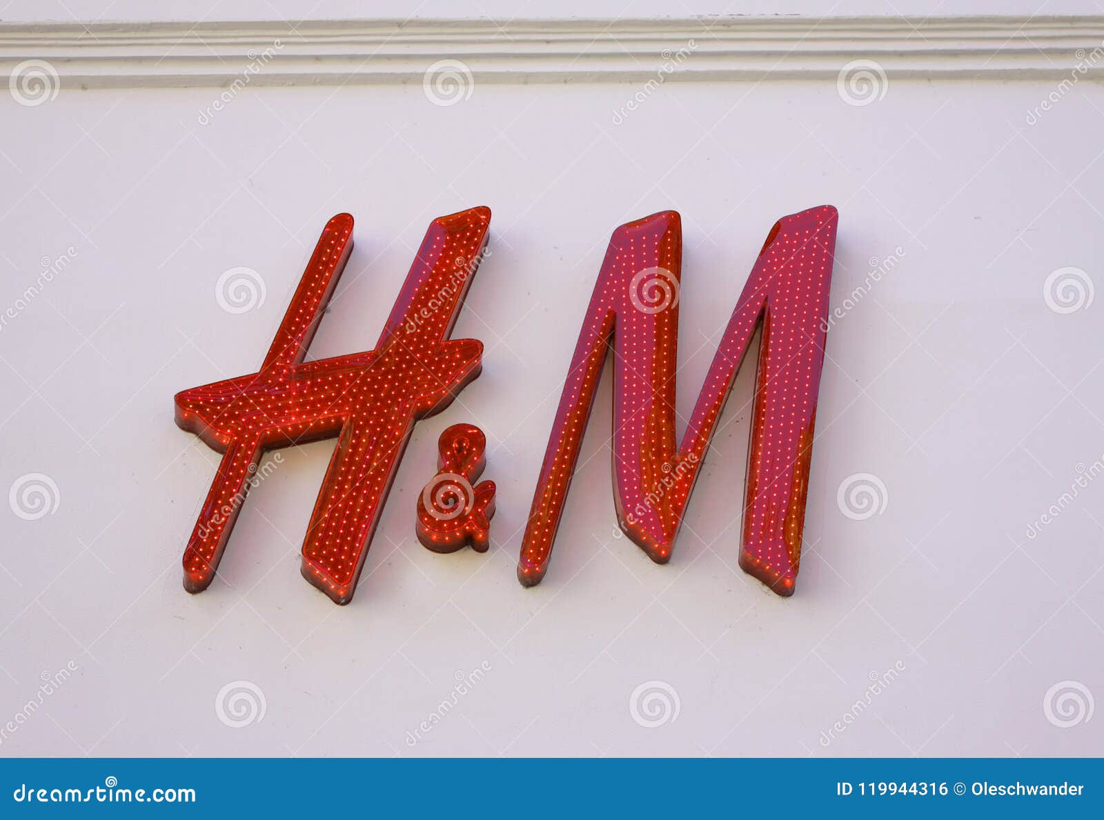 H&M Store Logotype Sign. H&M Hennes & Mauritz AB is a Swedish ...