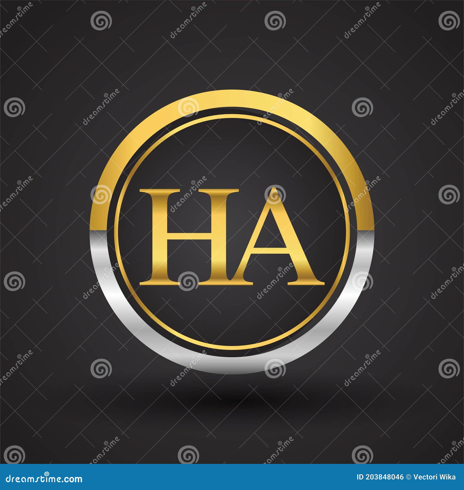 Ha letter logo design with heart icons love Vector Image