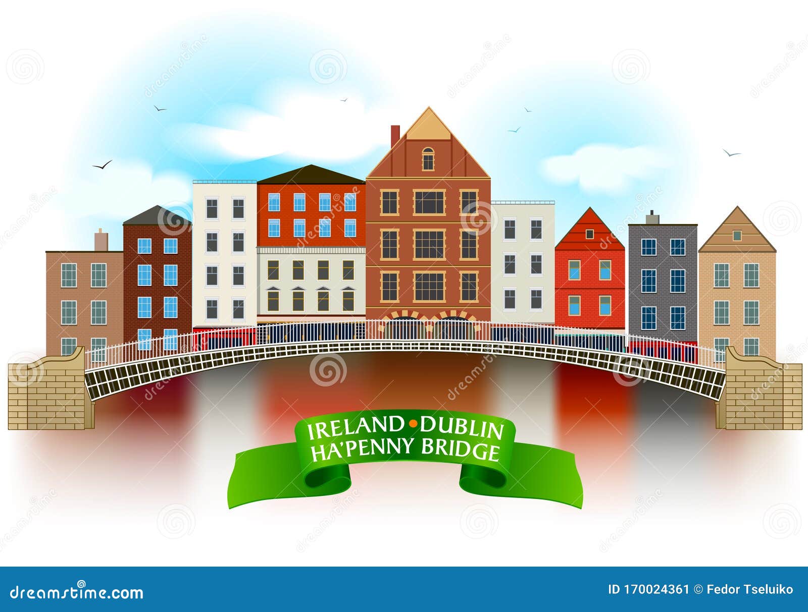 ha`penny bridge hand drawn artwork.