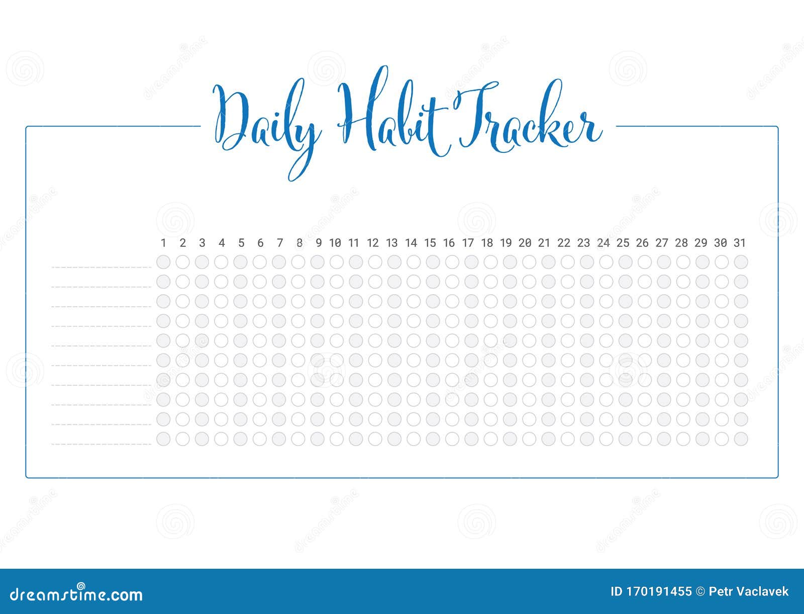 daily habit tracker template