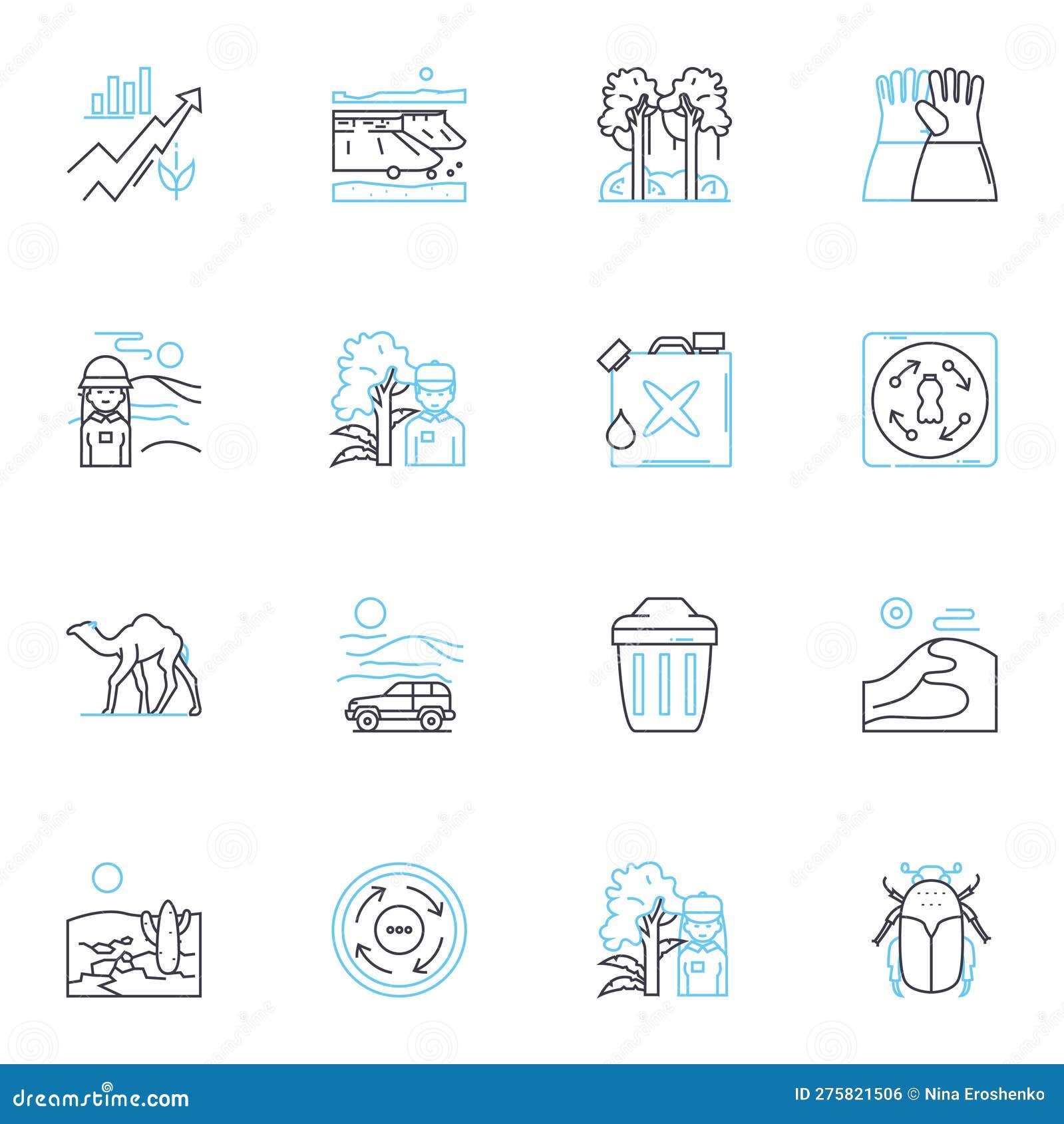 habitat linear icons set. shelter, home, ecosystem, territory, environment, biosphere, microhabitats line  and