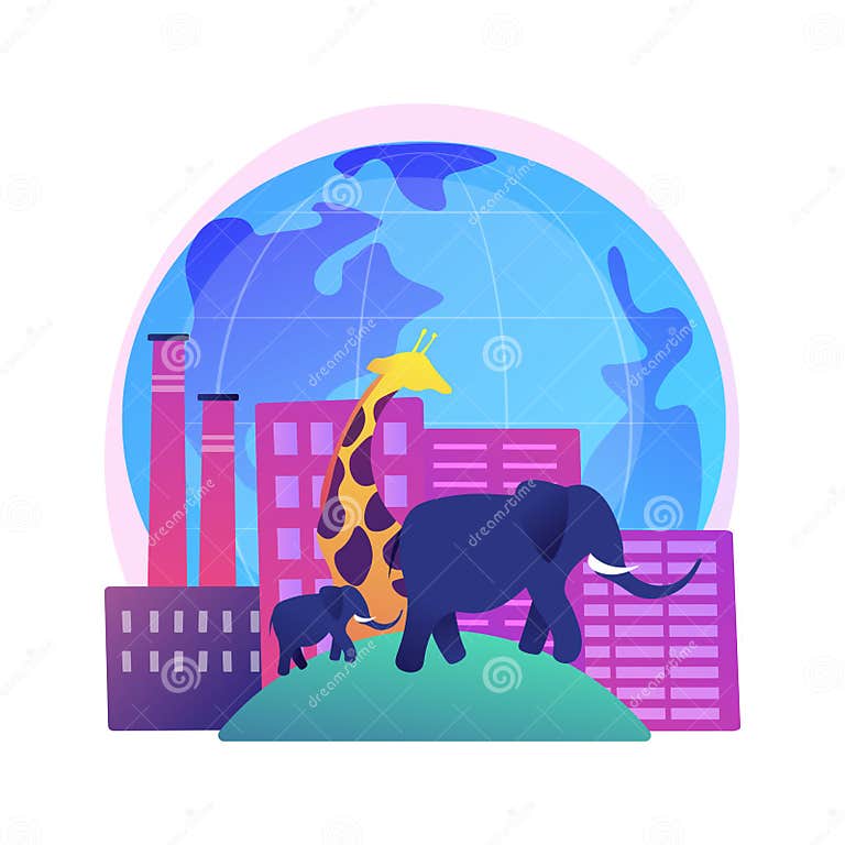 Habitat Loss for Wild Animals Abstract Concept Vector Illustration
