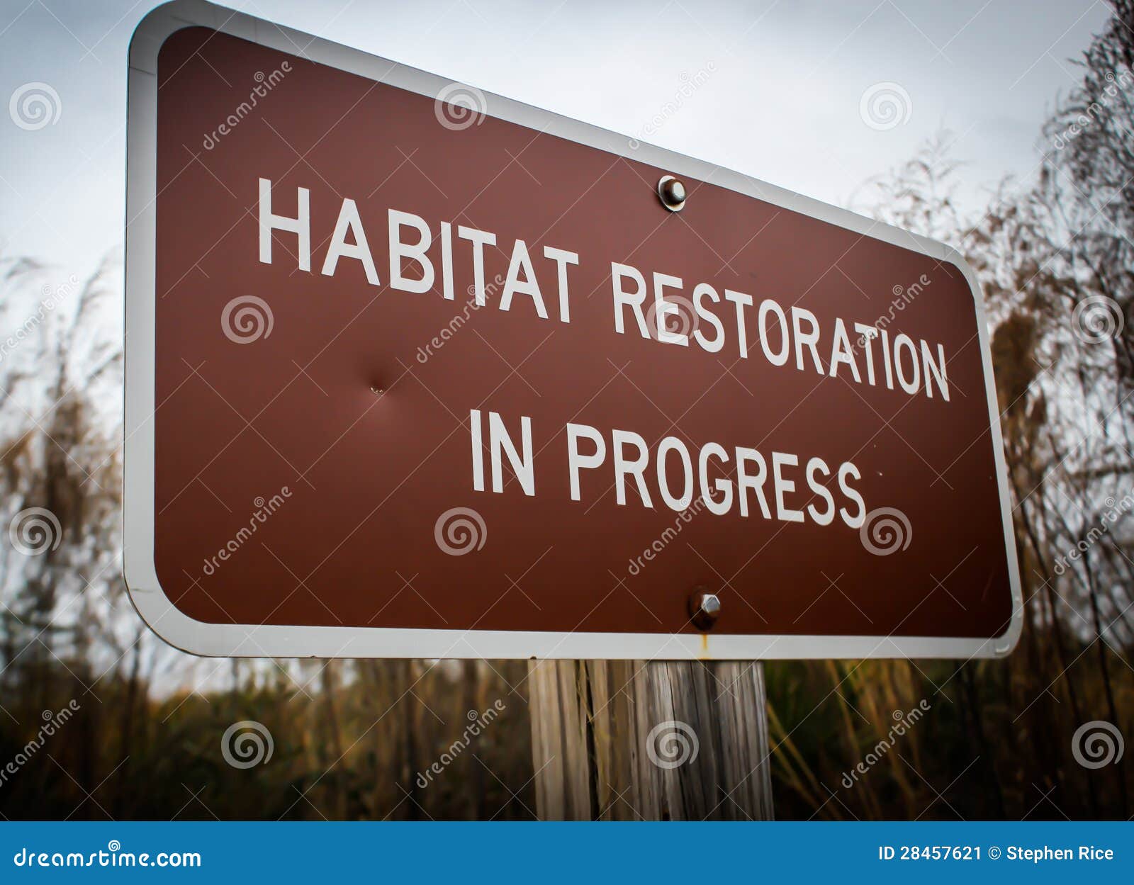 A habitat restoration sign in Wekiwa Springs State Park.