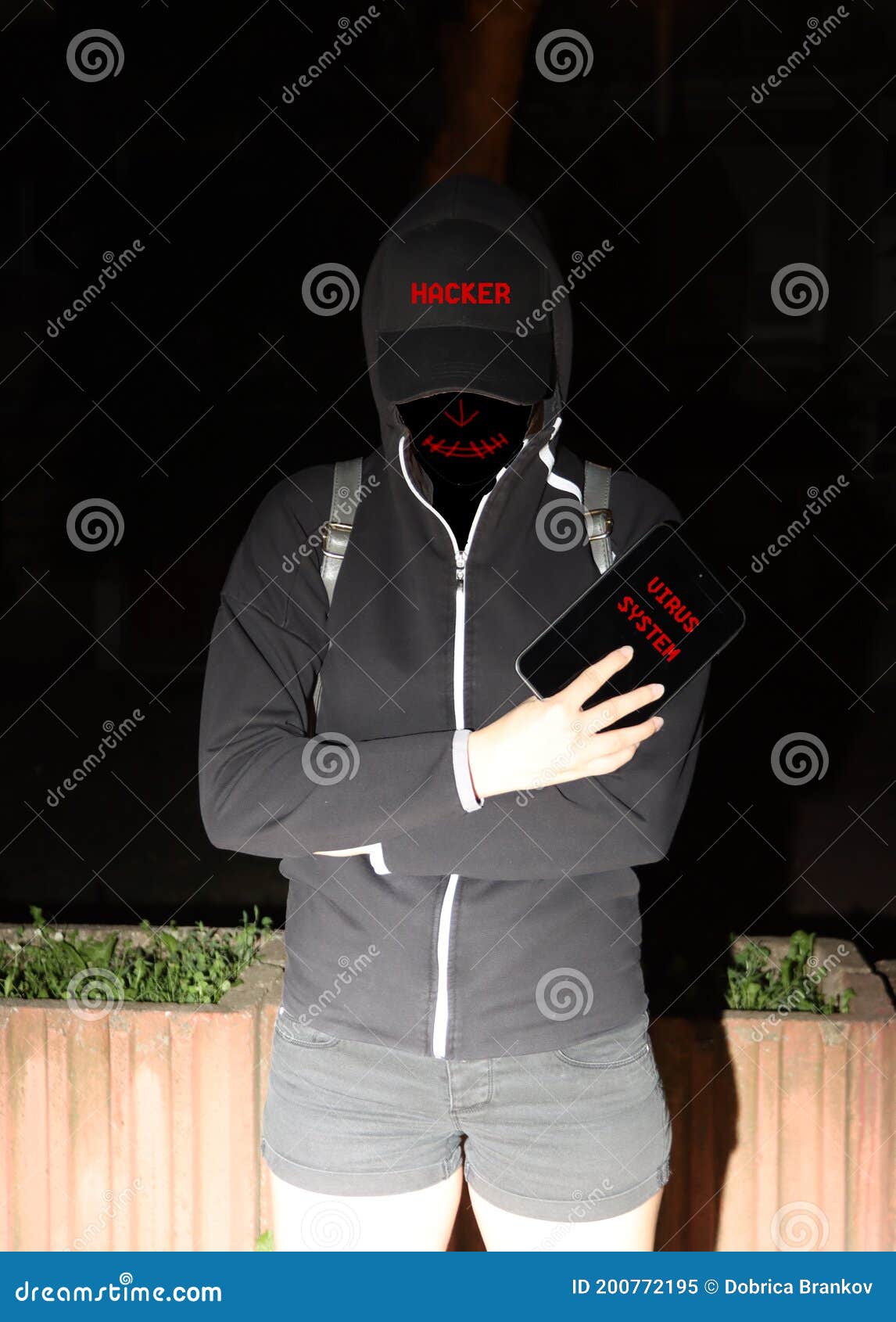Hacker in Dark Black Clothes. Stock Image - Image of hackerswe, danger:  200772195