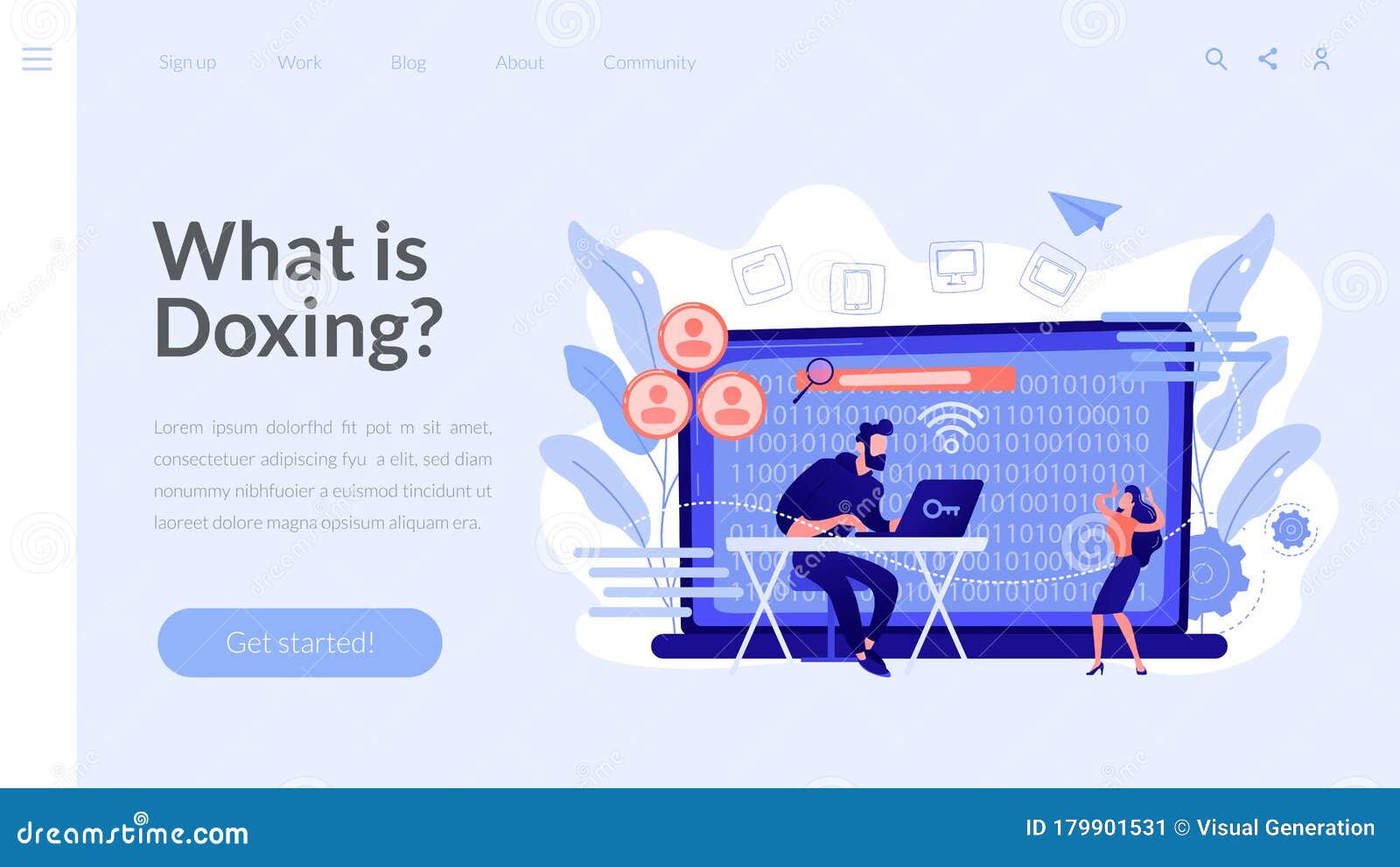 Doxing App Interface Template. Vector Illustration Doxing App Interface Template. Vector Illustration