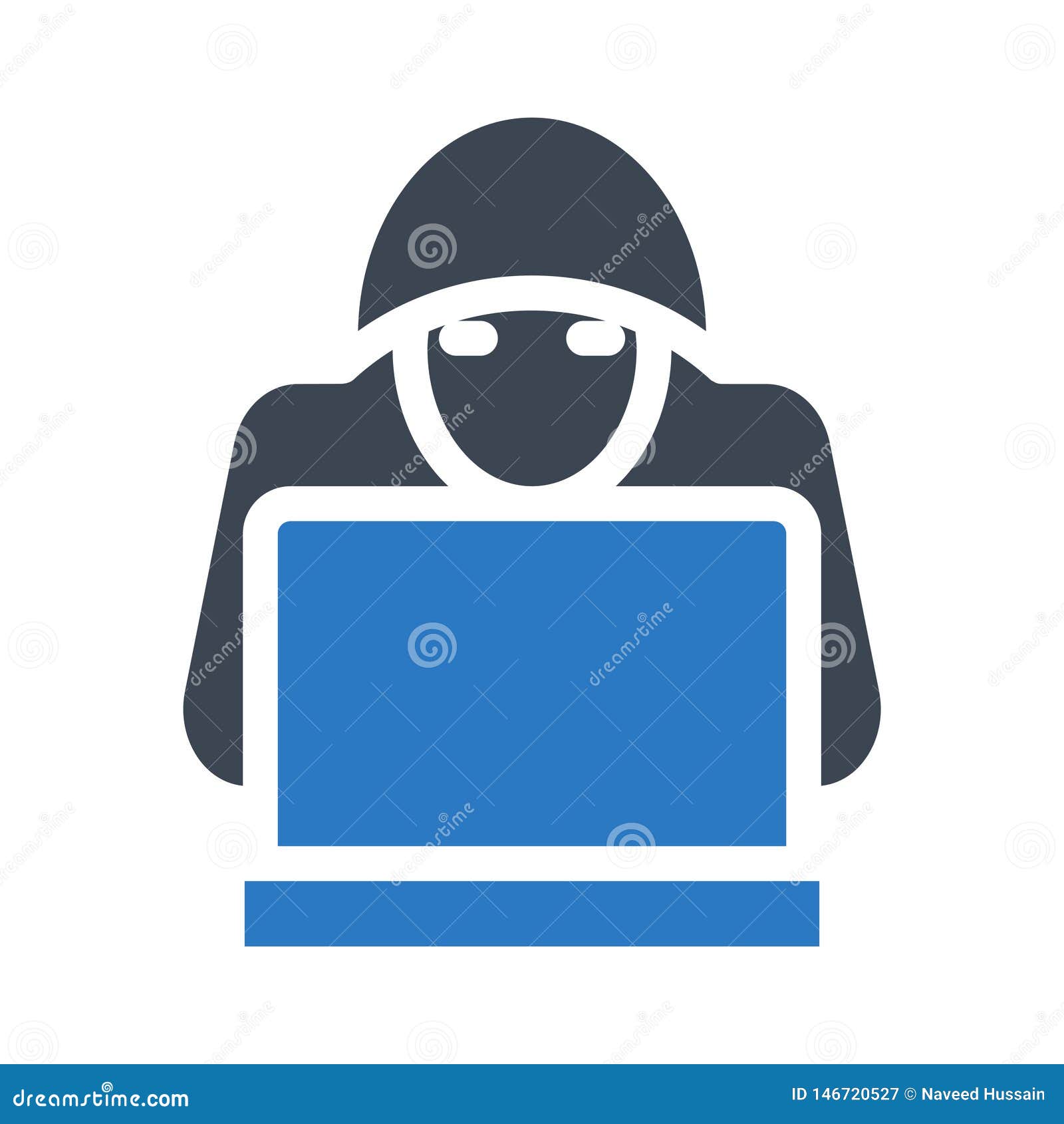 Download Hacker Glyph Flat Vector Icon Stock Vector - Illustration ...