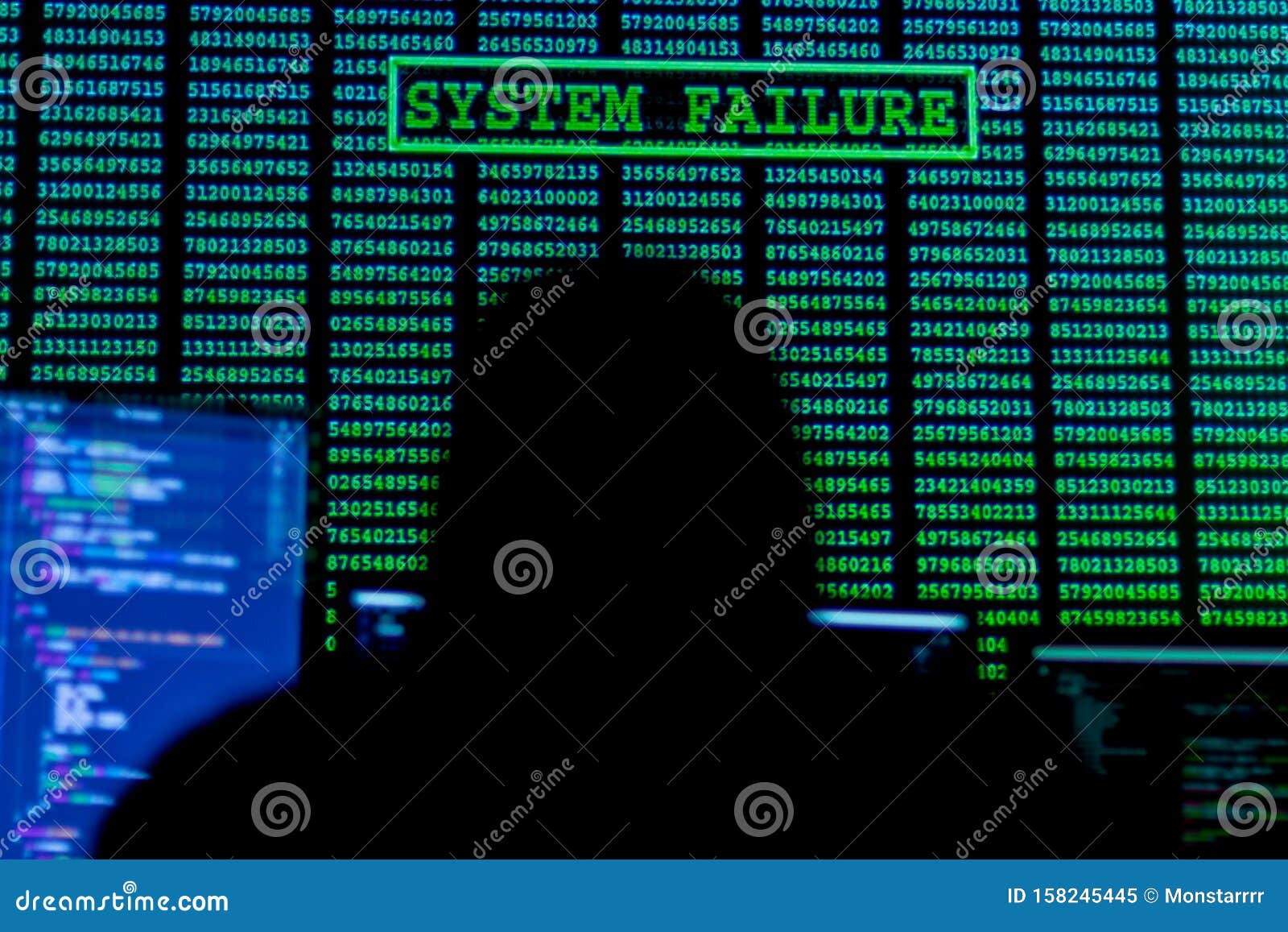 Hacker Hacking Computer Password at Night Stock Image Image of black