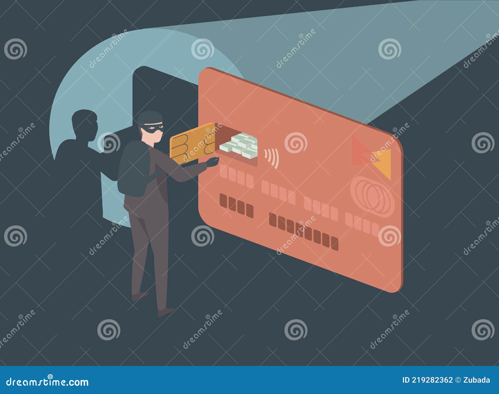 Hacker Trying To Steal Money From Bank Account Man Thief Hack Credit Card Security Concept Stock Vector Illustration Of Crime Confidential 219282362