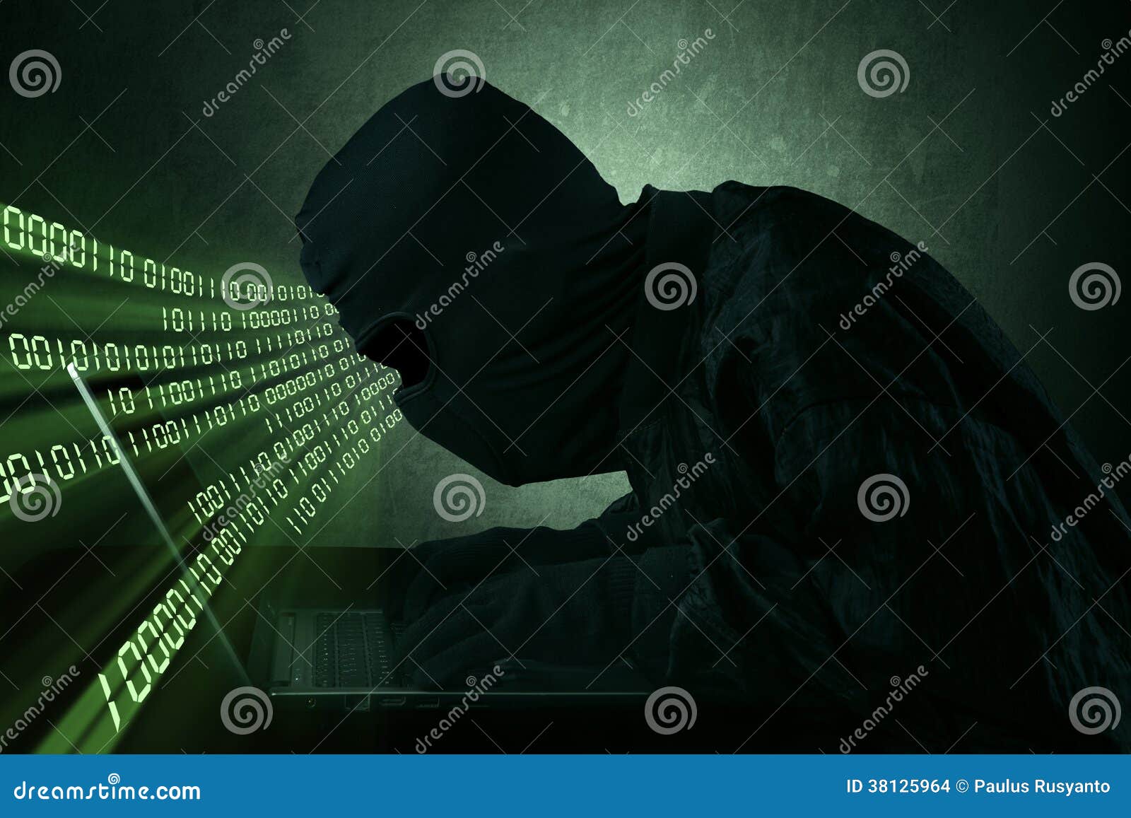 Hacker Typing On A Laptop Stock Photography 38125964