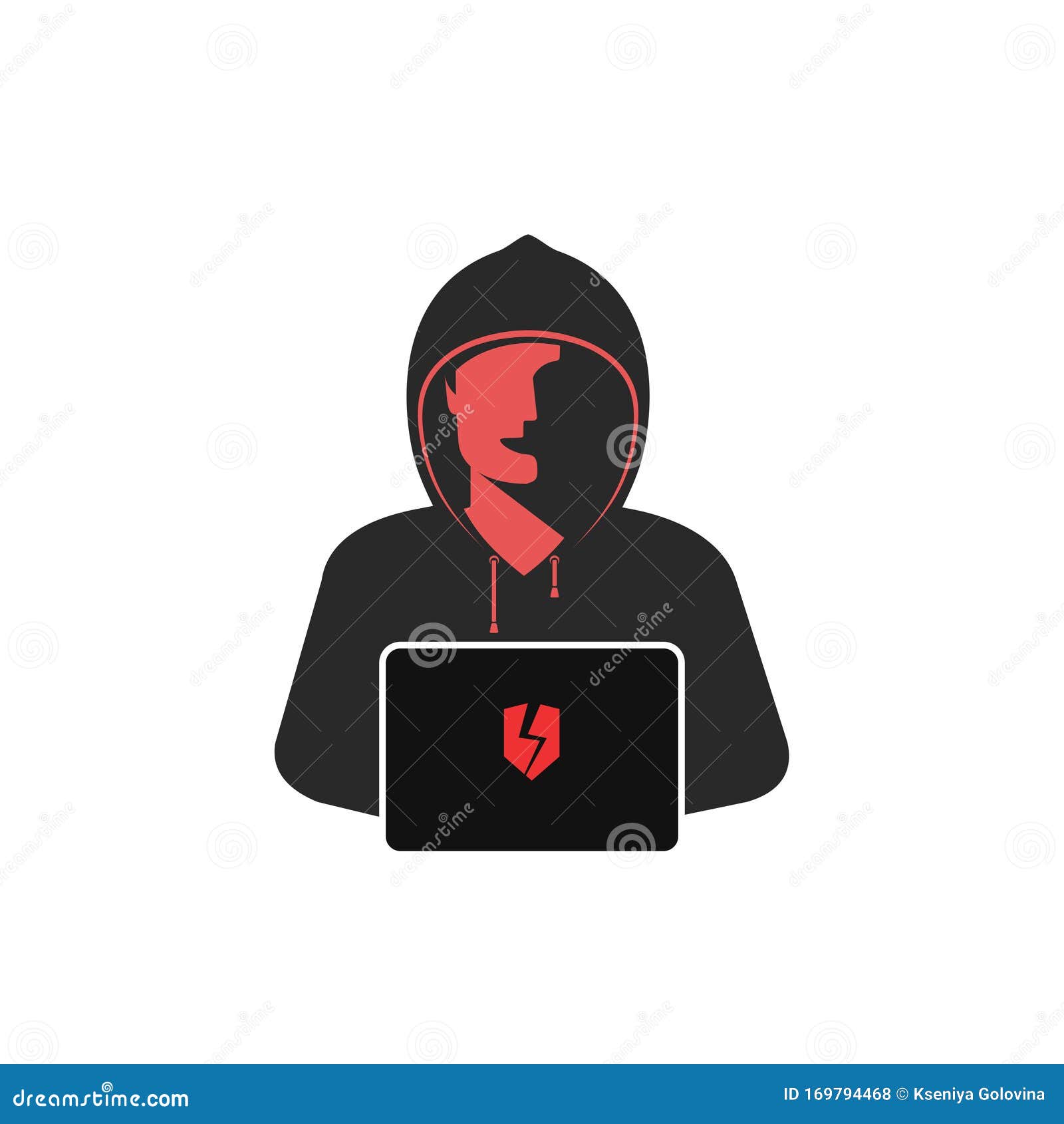 Download Hacker, Vector Illustration, Icon, Emblem Stock Vector - Illustration of attack, hooded: 169794468