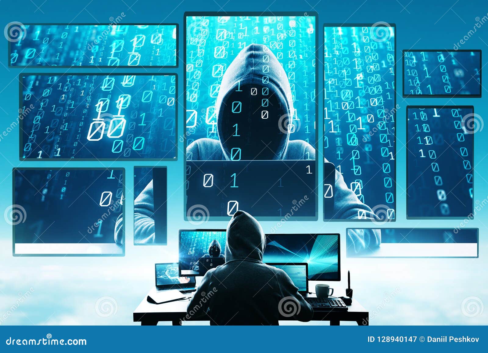 Hacking and Phishing Concept Stock Image Image of clouds, double