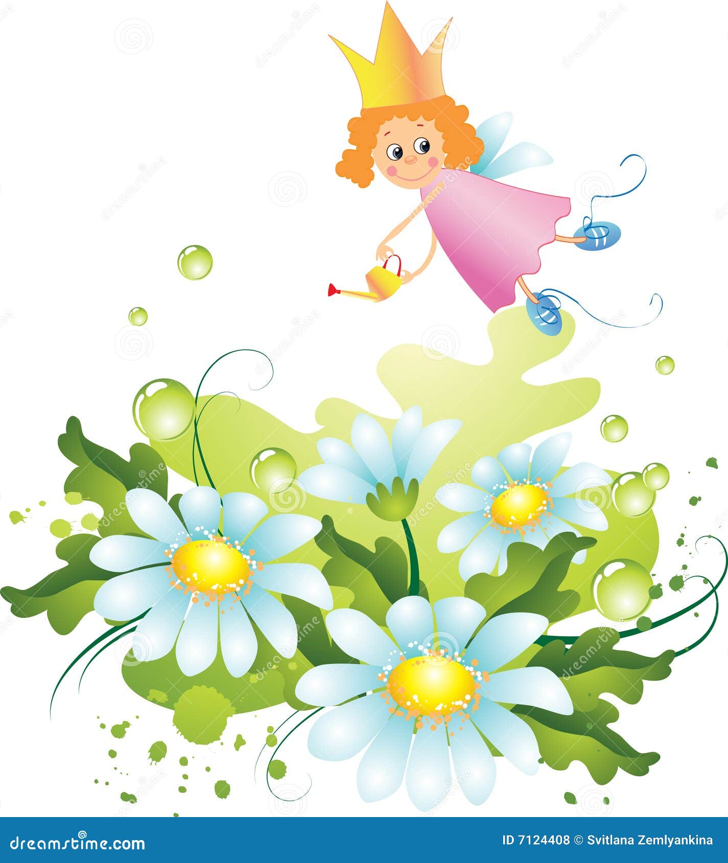 Hada y flores ilustración del vector. Ilustración de belleza - 7124408