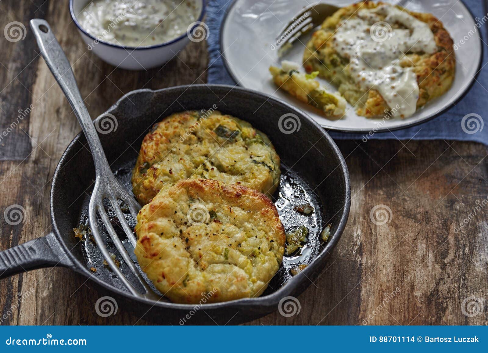 Haddock Cabbage Potato Cakes Stock Photo Image of croquette