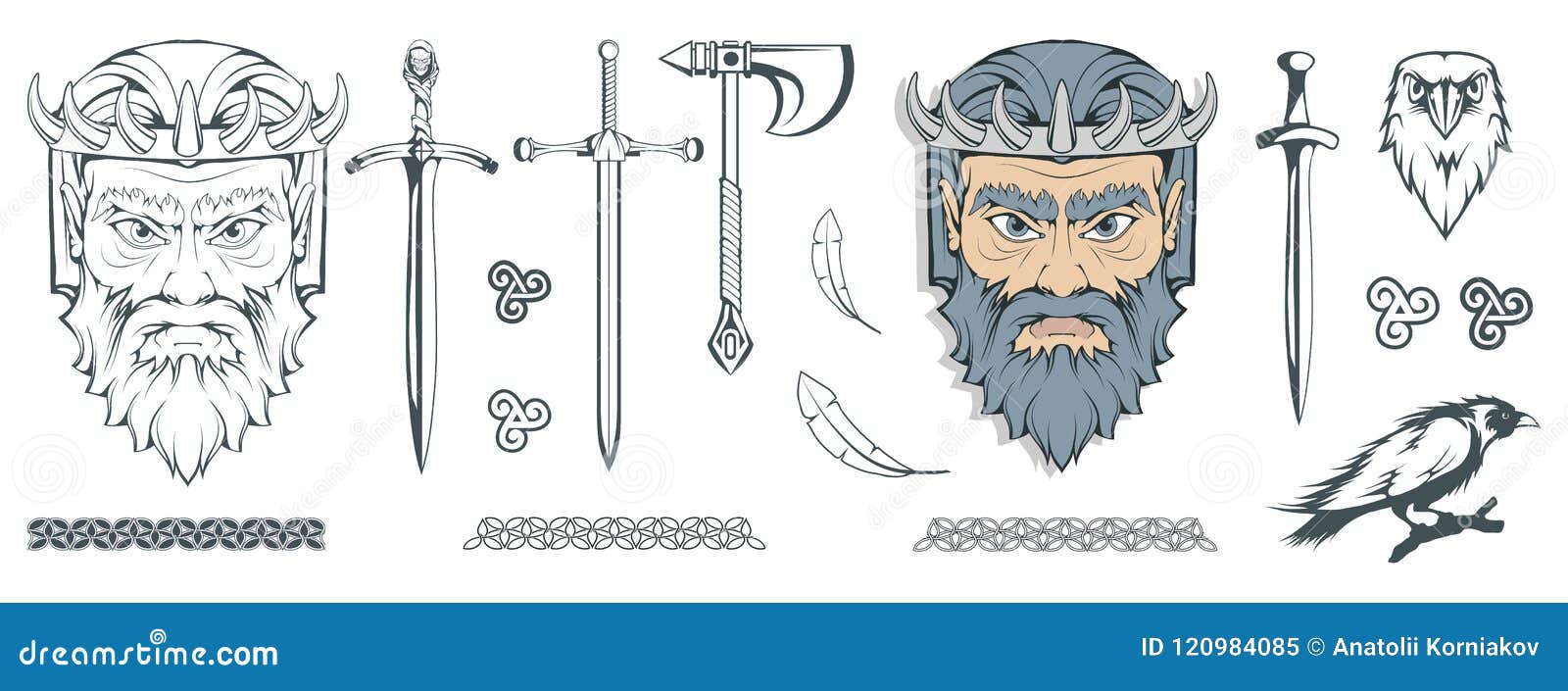 Hades Le Dieu Du Grec Ancien De La Pegre Des Morts Mythologie Grecque Epee D Enfer Et Du Corbeau Dieux Olympiens Illustration De Vecteur Illustration Du Magie Bataille