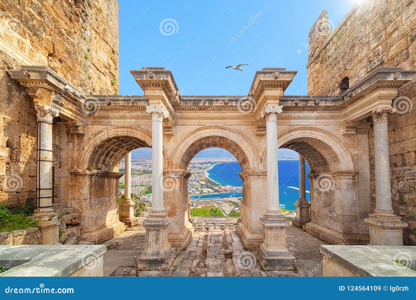 hadrian`s gate - entrance to antalya, turkey