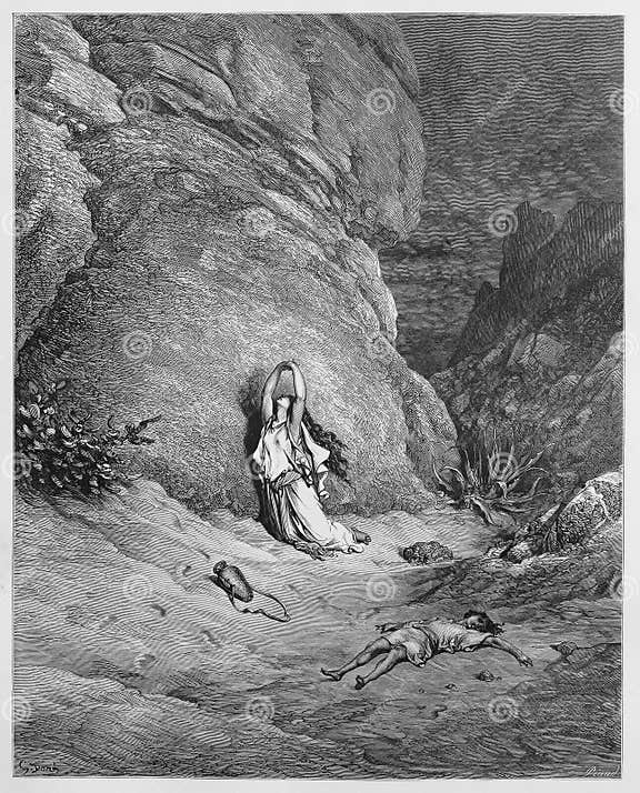 Hagar and Ishmael in the Wilderness Editorial Image - Image of ancient ...