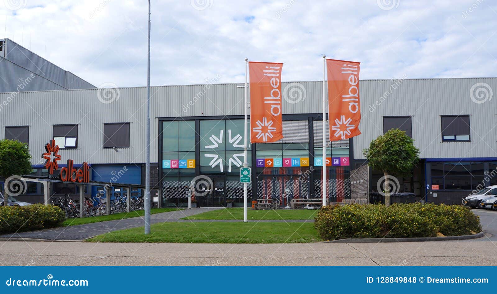 cascade Snooze Theoretisch Albelli Company Building, the Netherlands Editorial Stock Photo - Image of  european, flags: 128849848
