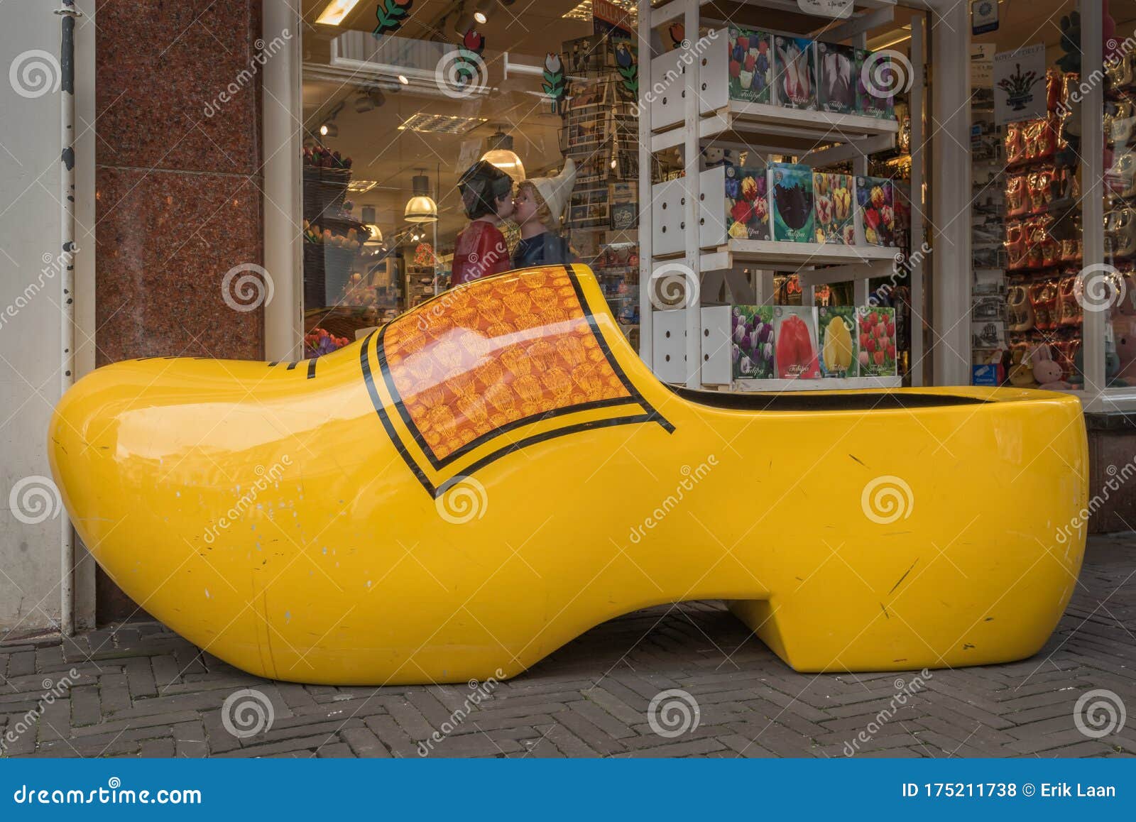 yellow wooden clogs