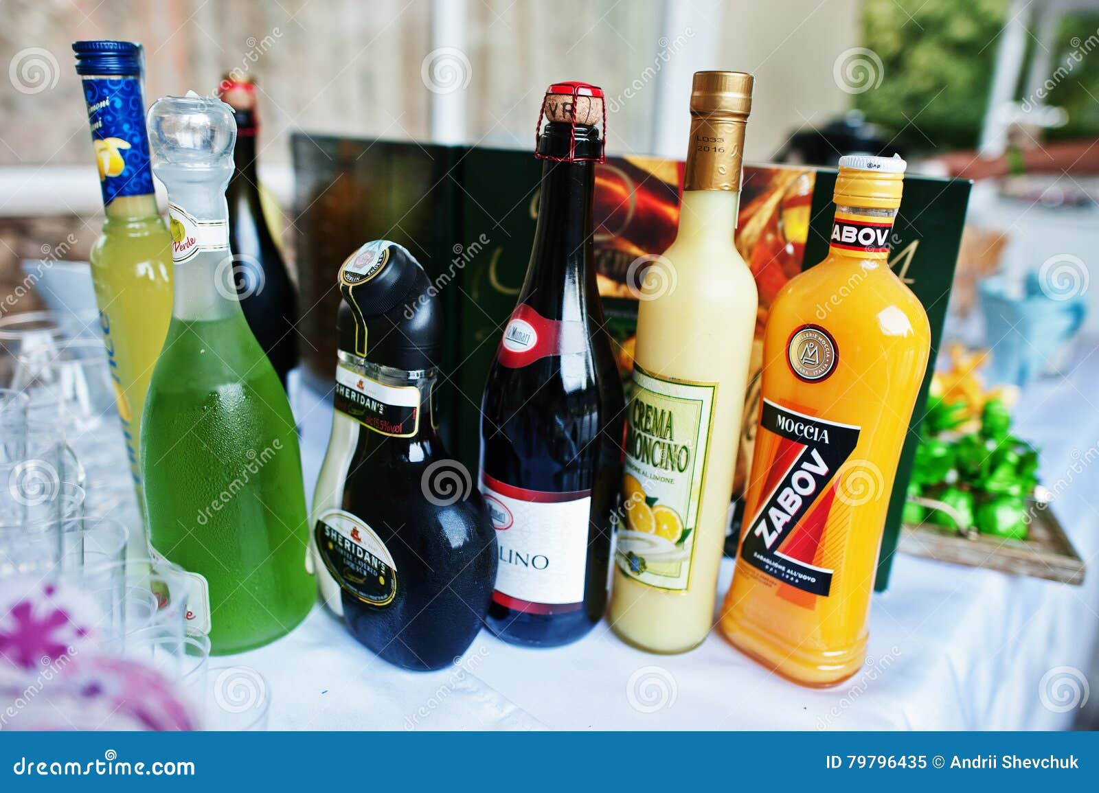 Hai, Ukraine October 25, 2016 Diferrent Bottles of Alcoholic