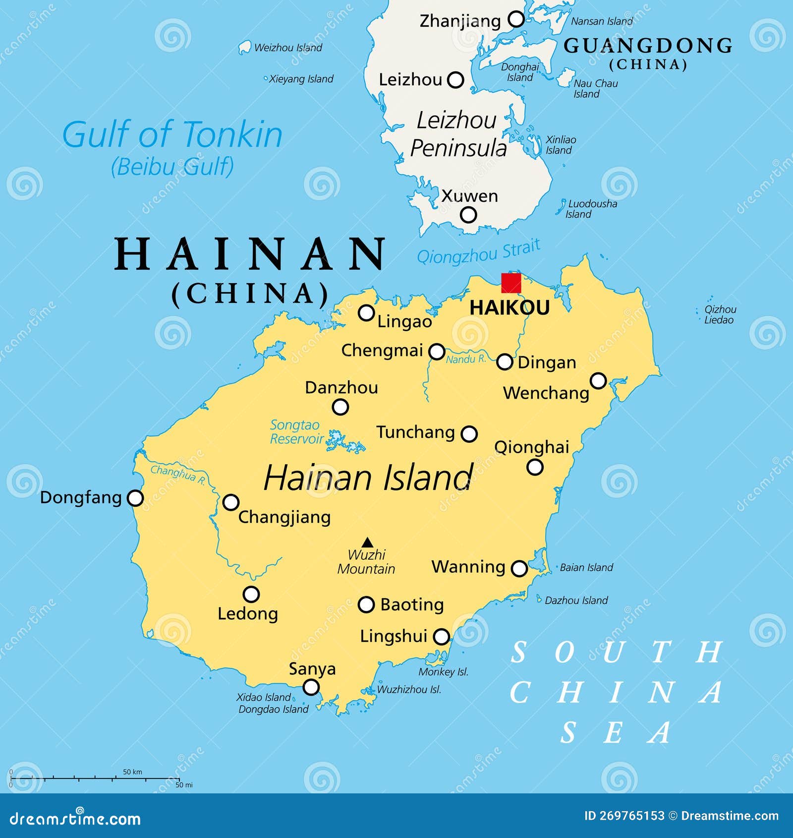 Hainan Political Map 269765153 