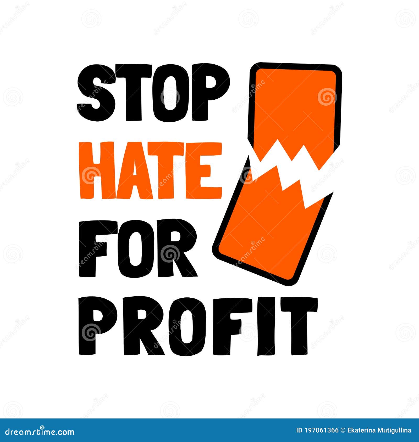 Haine D Arret Pour Le Concept De Profit Avec Le Telephone Portable Et La Citation Casses Campagne Sociale De Boycott Mediatique C Illustration De Vecteur Illustration Du Commerce Plaquette
