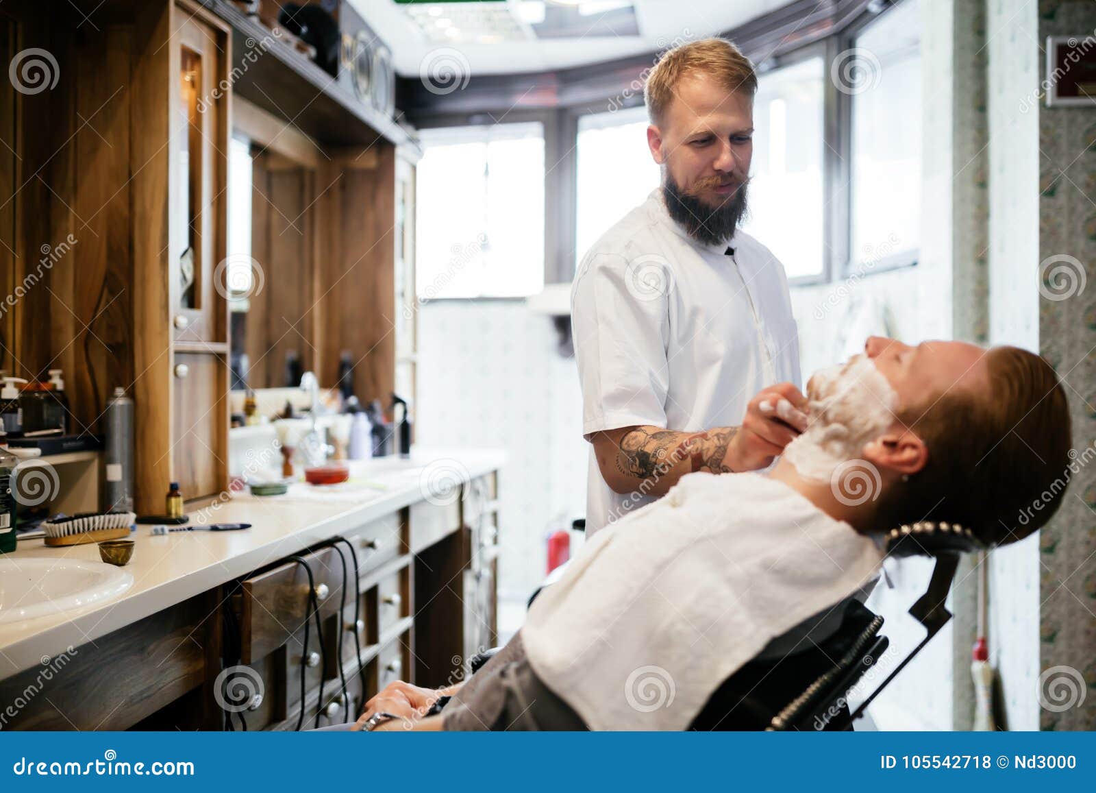 Hair Beard and Mustache Treatment Stock Photo - Image of hairdresser ...