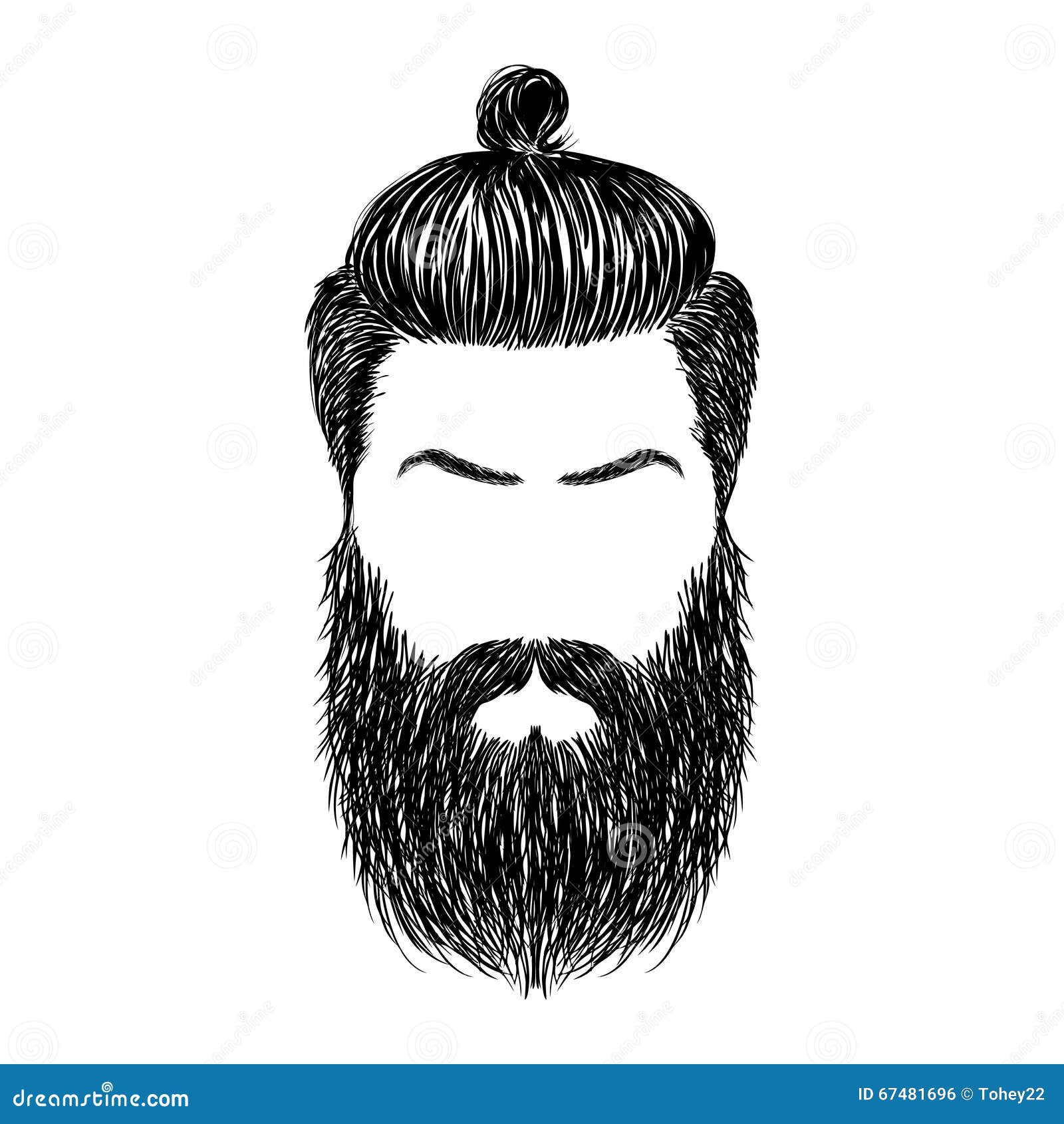 Hipster Fashion Man Hair And Beards, Hand Drawn Vector 