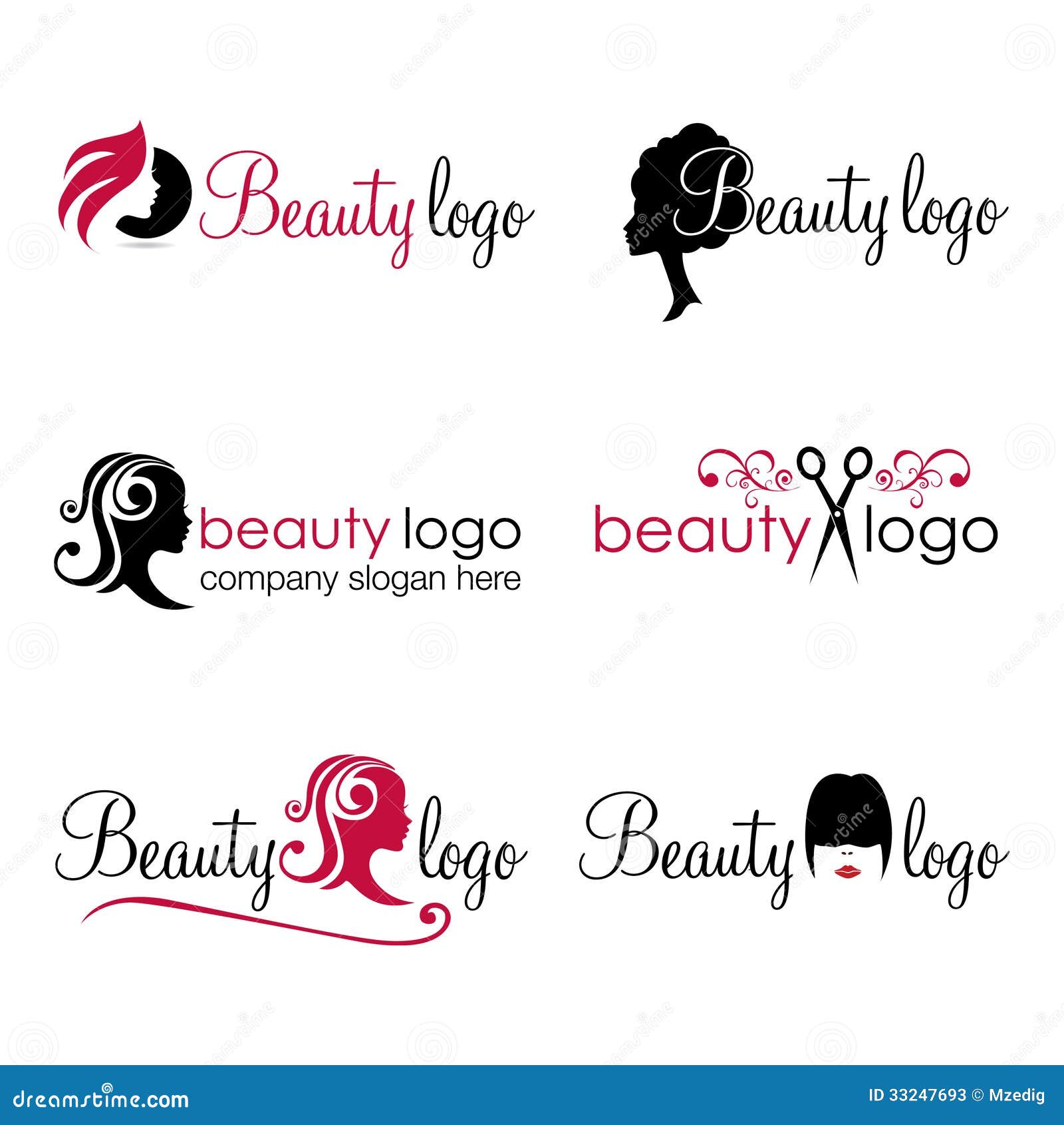 Hair and Beauty Logos (vector) Stock Vector - Illustration of beauty,  salon: 33247693