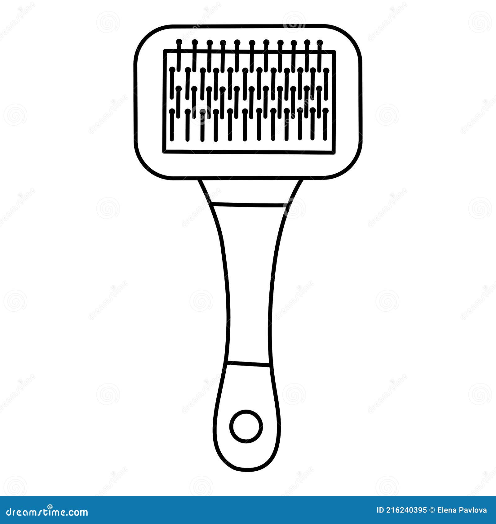 Hair Brush for Dog and Cat Isolated Icon on White Background. Brush for  Animal Fur in Doodle Style Stock Vector - Illustration of hairstyle,  hairbrush: 216240395